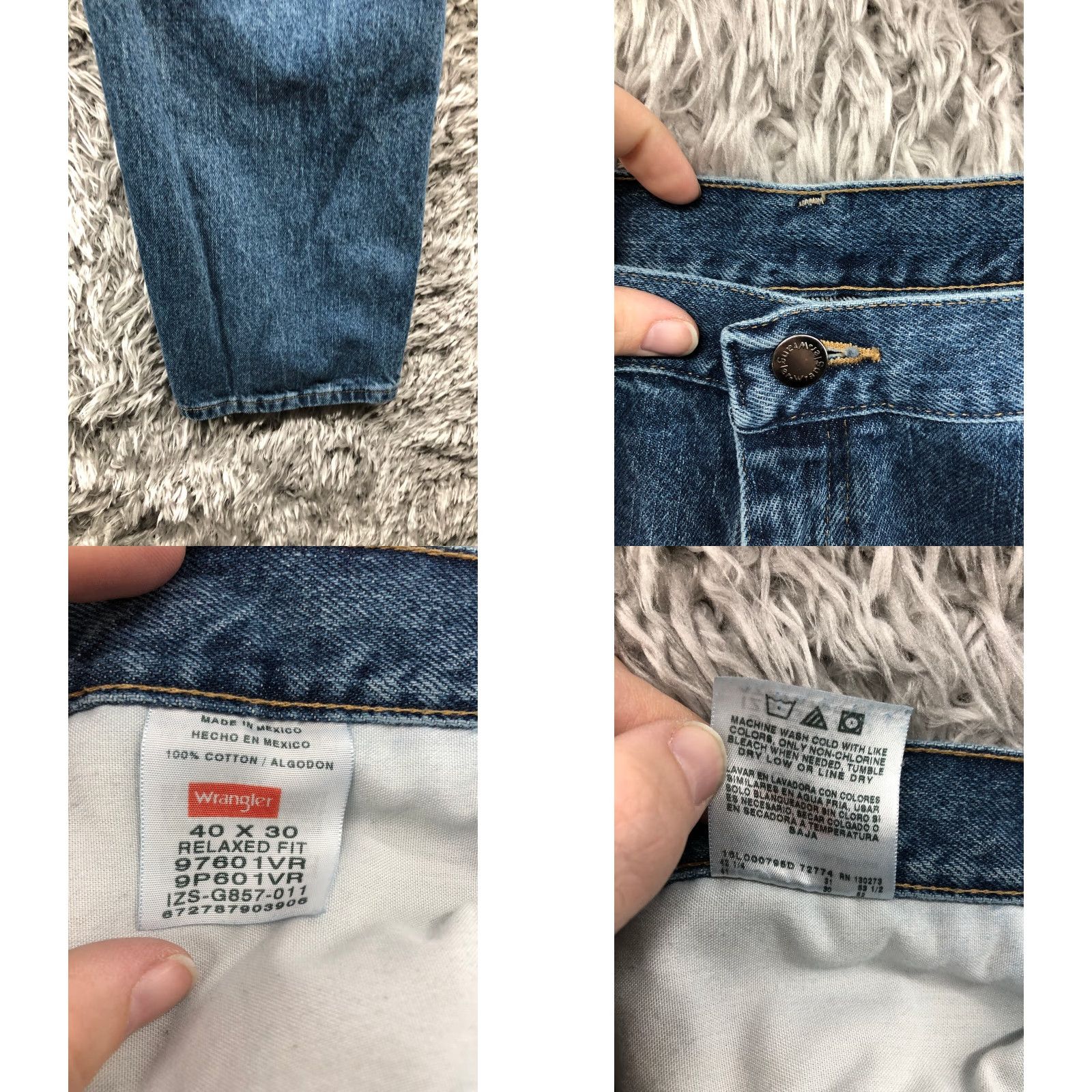 Wrangler Wrangler Jeans 40x30 Mens Mid Rise Straight Leg Dark Wash Blue Denim Straight Mens 40 Jeans Wrangler Size US 40 / EU 56 - 8 Thumbnail