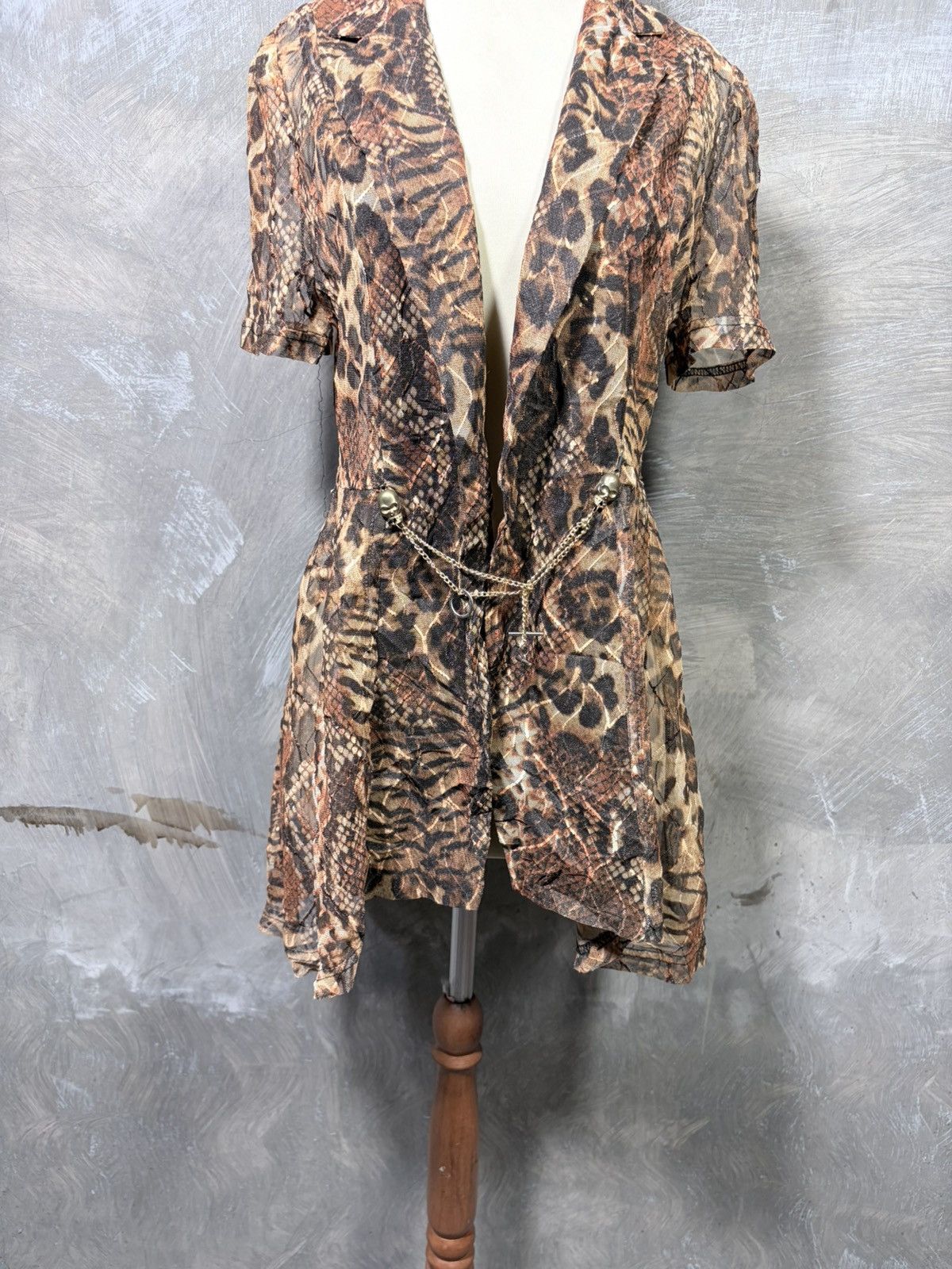 Le Grande Bleu (L.G.B.) Y2K Japanese Tiger Mesh Women Outer Size M / US 6-8 / IT 42-44 - 2 Thumbnail