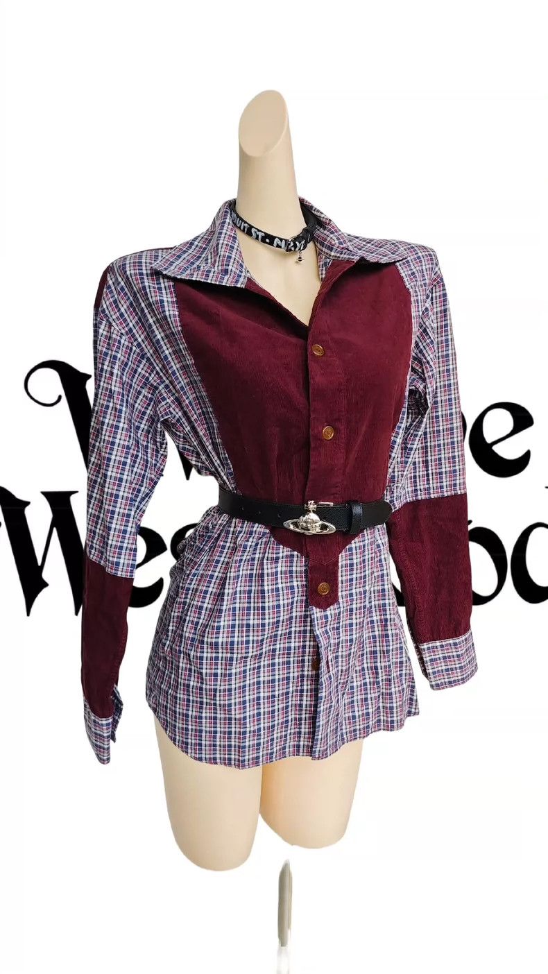 Vivienne Westwood Vivienne Westwood Patchwork corduroy checkered shirt Size M / US 6-8 / IT 42-44 - 3 Thumbnail
