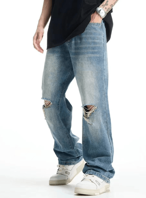 Japanese Brand × Jean Men's wide-leg high street cool ripped jeans Size US 32 / EU 48 - 2 Thumbnail