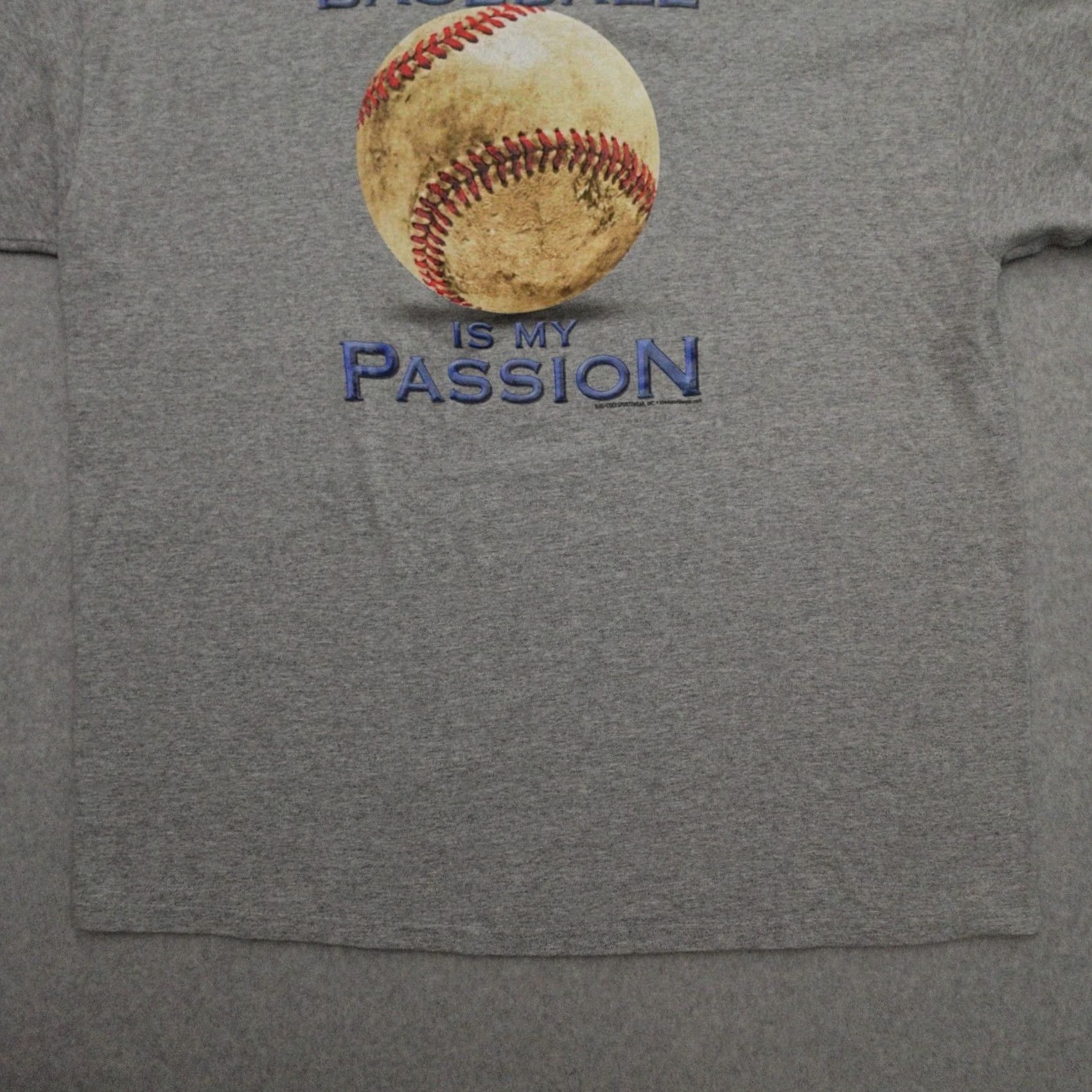 Delta VINTAGE Mens 2XL Gray T-Shirt Baseball Is My Passion Shirt Size US XXL / EU 58 / 5 - 4 Thumbnail