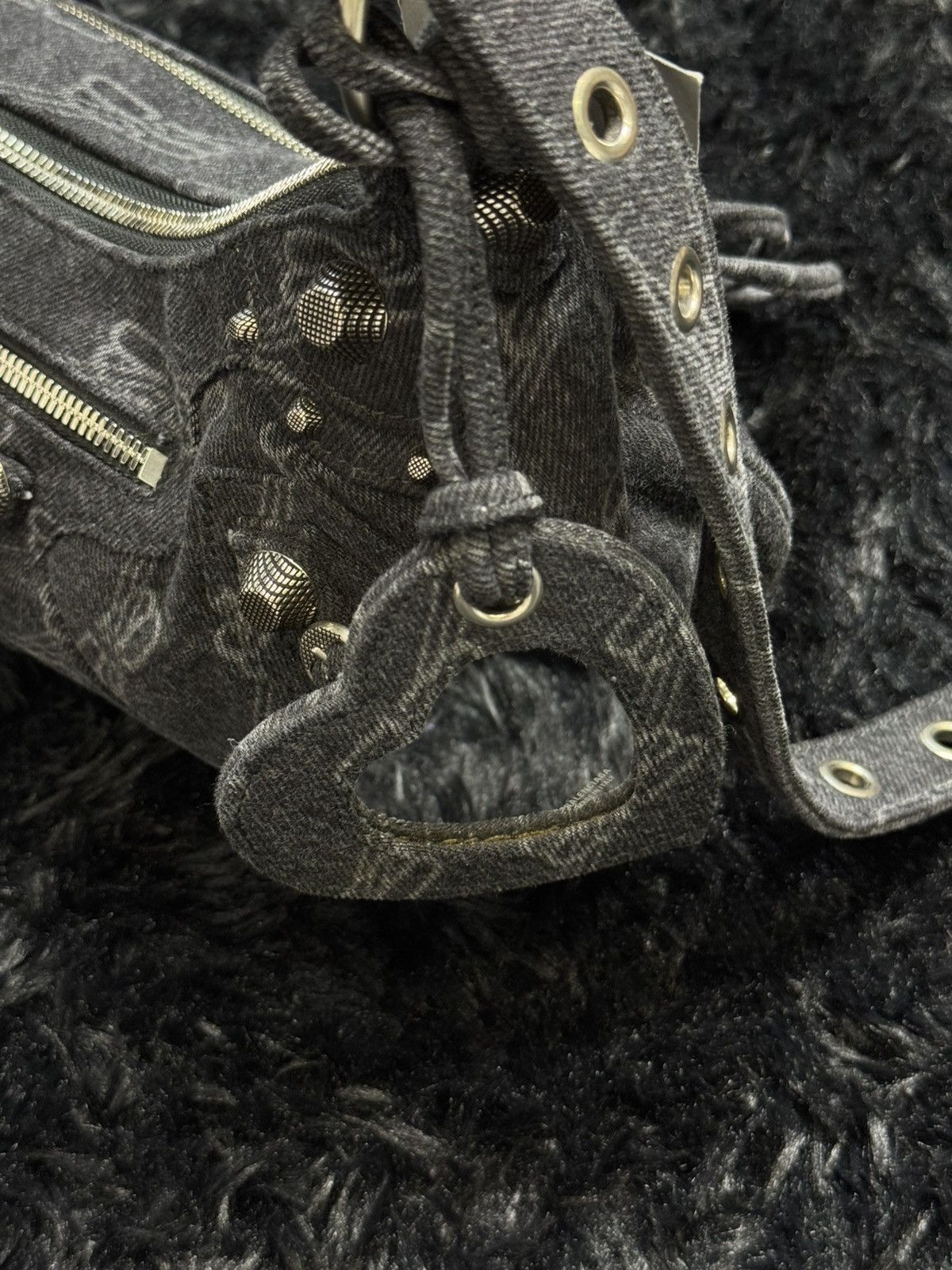 Balenciaga Balenciaga Le Cagole Black Monogram Denim Size ONE SIZE - 5 Thumbnail