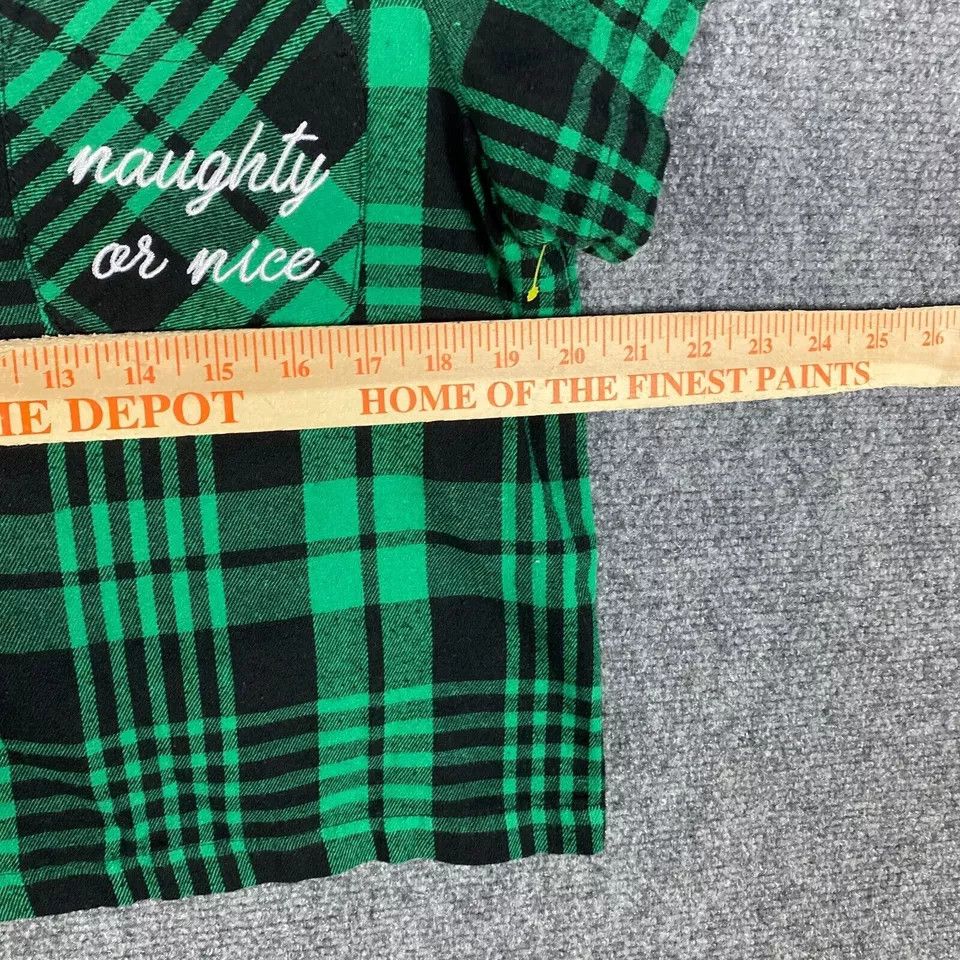 Boohoo Boohoo Pajama Top Women's Size 8 Plaid Green Short Sleeve Size M / US 6-8 / IT 42-44 - 4 Thumbnail