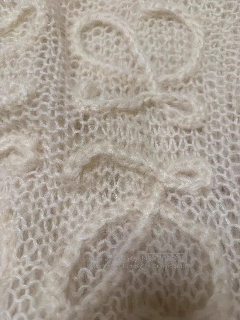 Loewe Loewe Beige Logo Mohair V-Neck Open Cardigan Jacket Size XS / US 0-2 / IT 36-38 - 2 Thumbnail