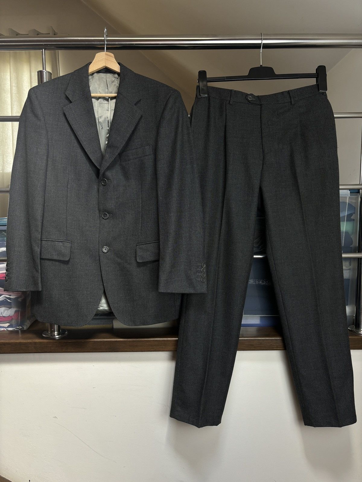 Aquascutum × Designer Aquascutum London Wool Suit Set Blazer + Pants Size 38S - 1 Thumbnail