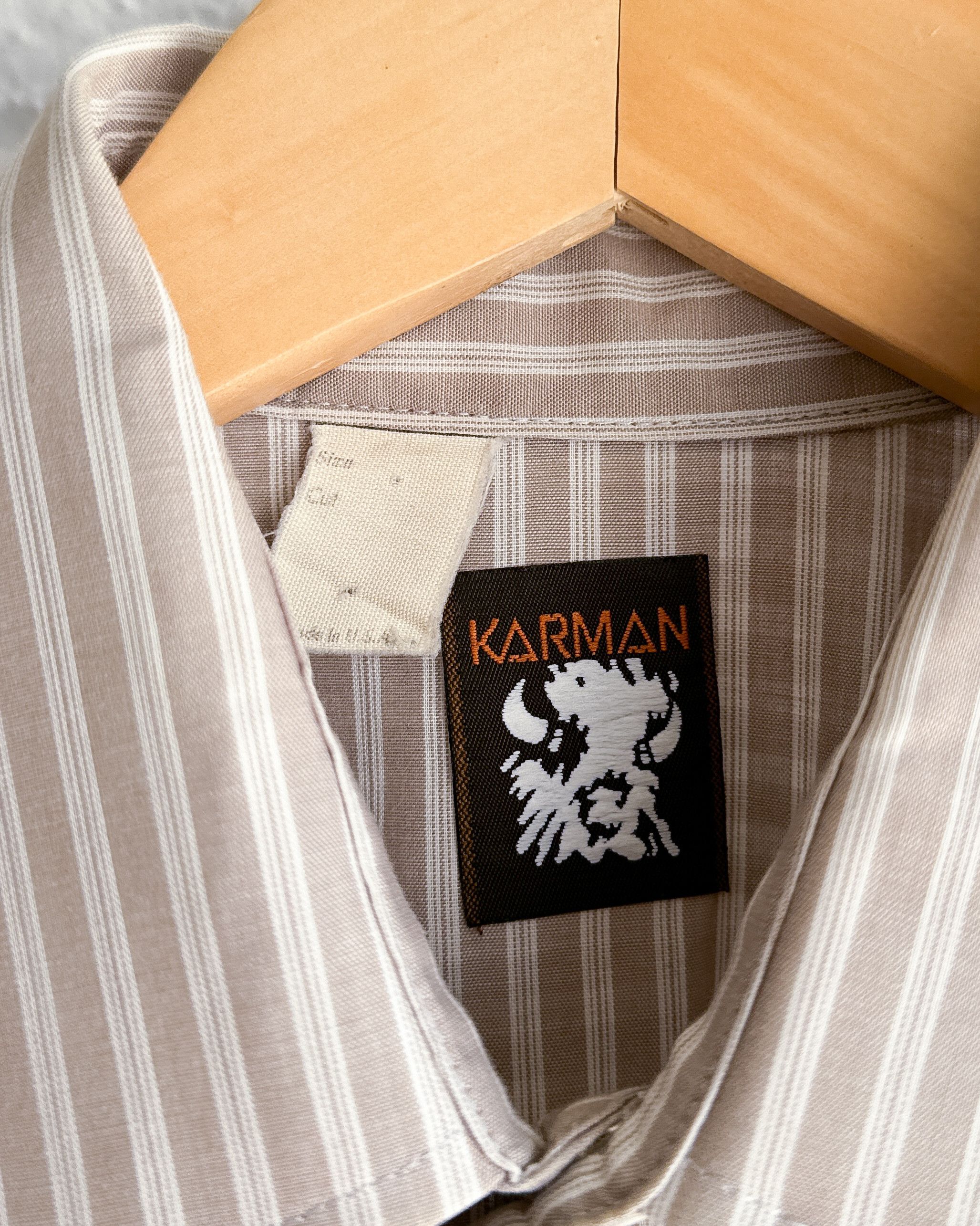 Vintage Vintage 90s Karman Striped Western Shirt Beige Snap Buttons Size US M / EU 48-50 / 2 - 4 Thumbnail