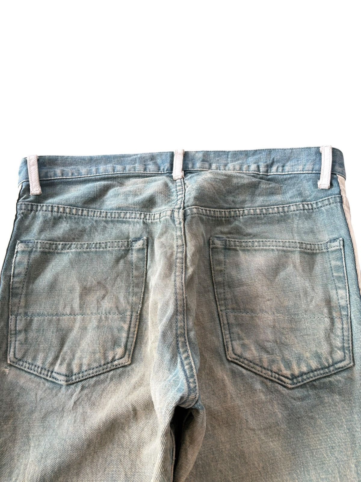 ABAHOUSE VTG Y2K Abahouse Super Mud Wash Striped Loose Jeans Size 33" - 8 Thumbnail