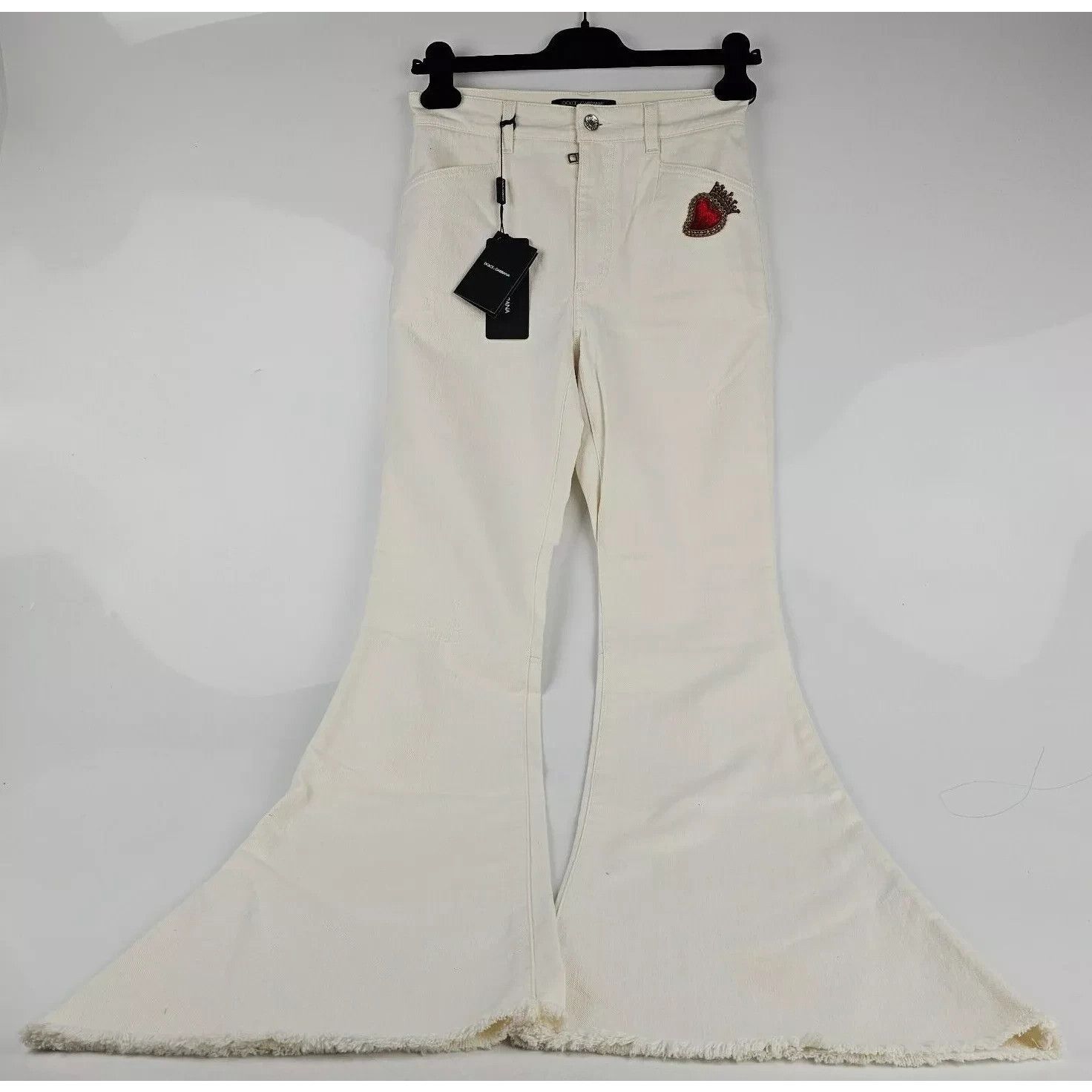 DOLCE&GABBANA White Wide Jeans New IT 44