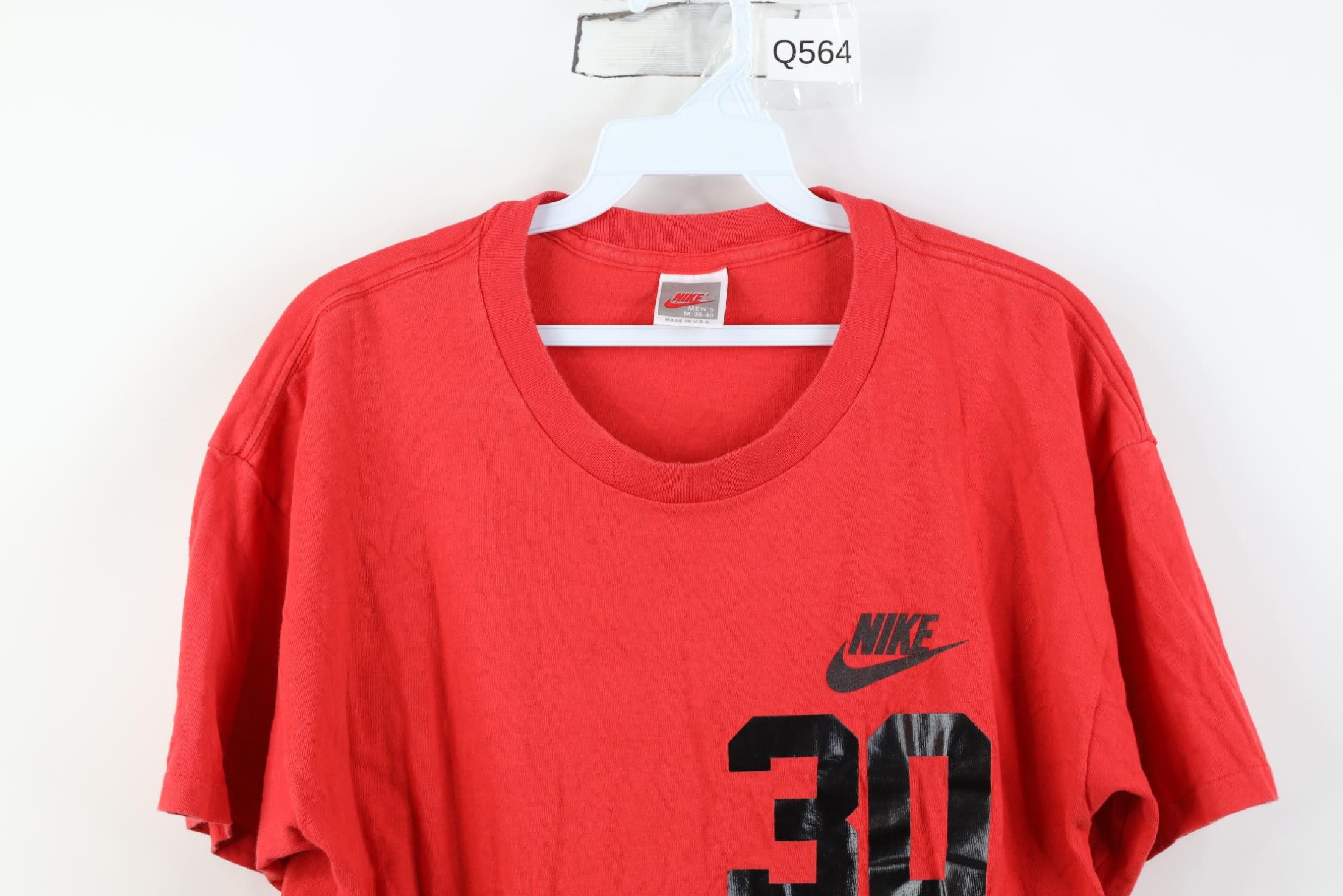 Nike Vintage 80s 90s Nike Spell Out Short Sleeve T-Shirt Red USA Size US M / EU 48-50 / 2 - 2 Thumbnail