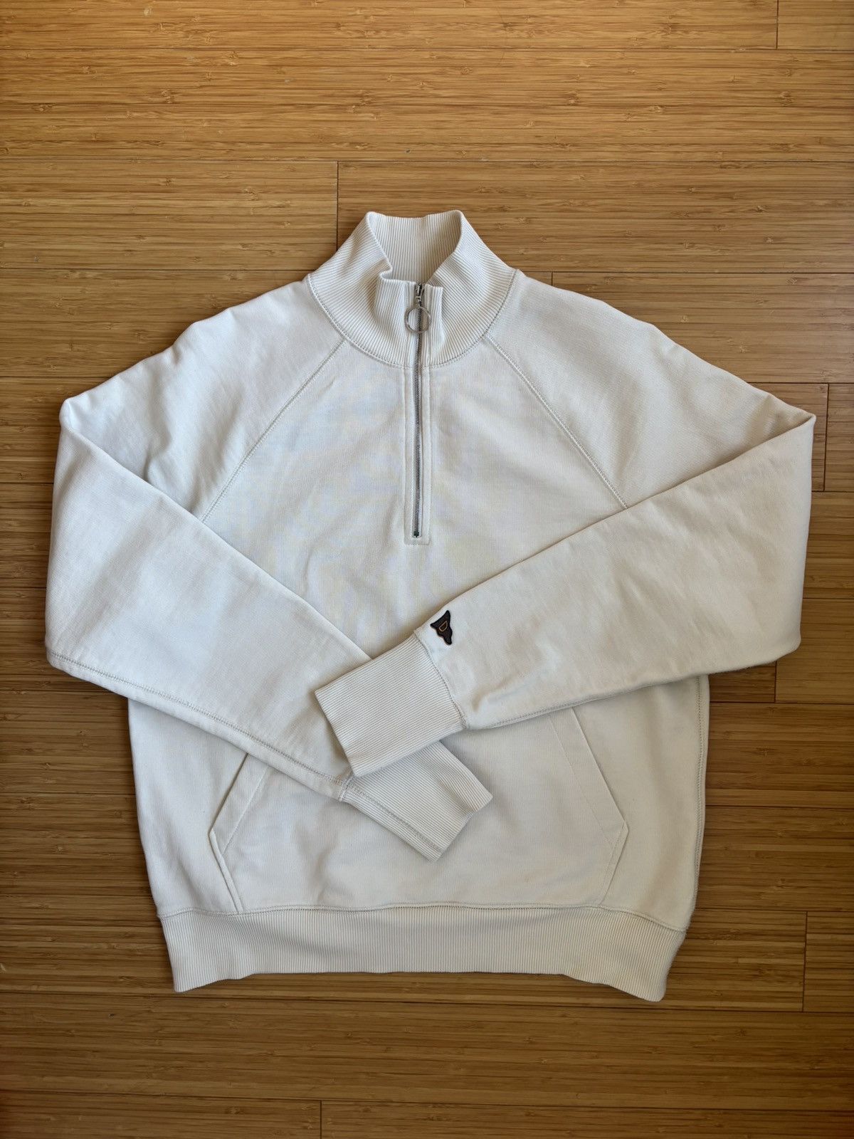 Drake's Drake’s Cream Quarter Zip Sweatshirt Size US S / EU 44-46 / 1 - 1 Thumbnail