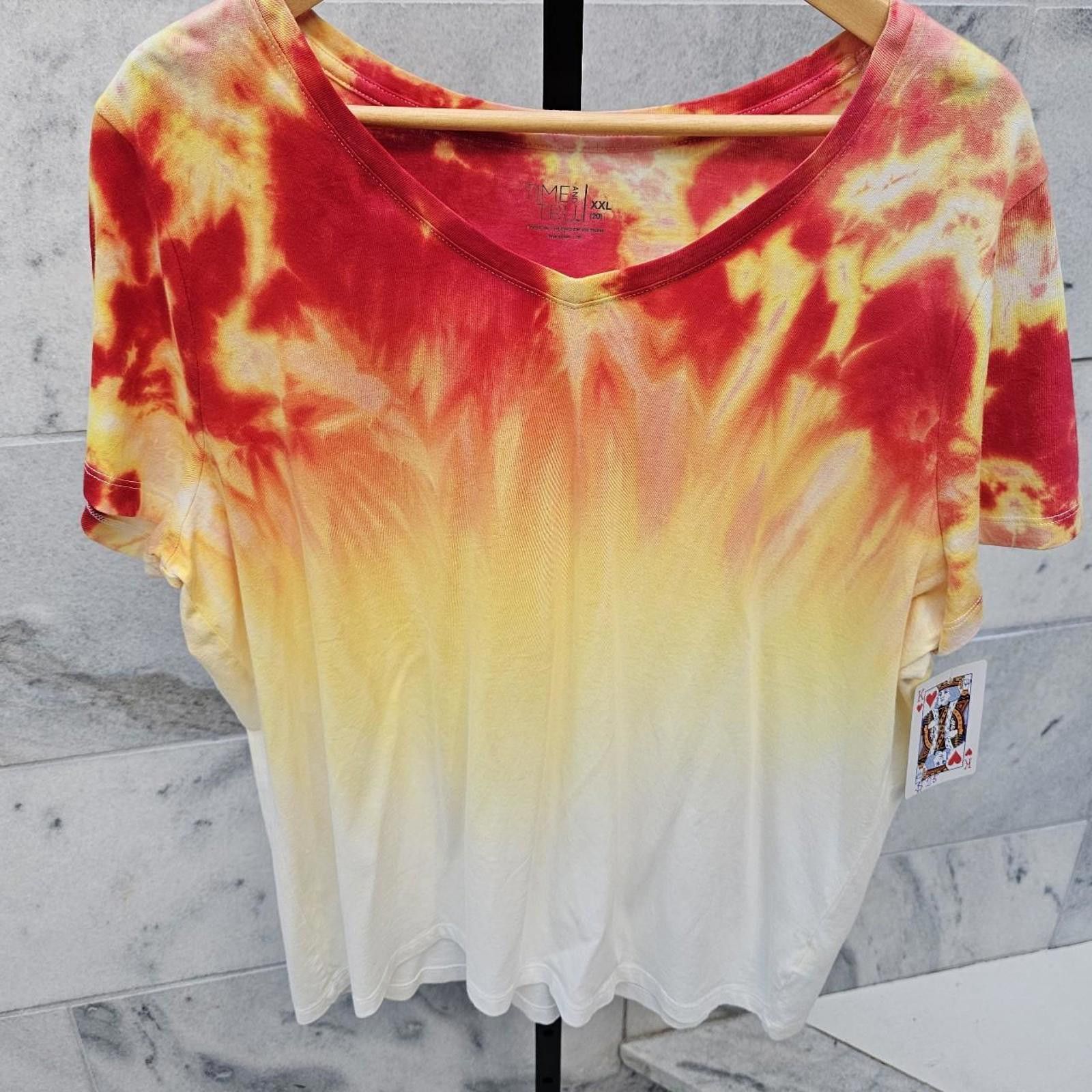 Designer Time and Tru Women's Tie-Dye Handmade T-shirt Size XXL / US 16-18 / IT 52-54 - 3 Thumbnail