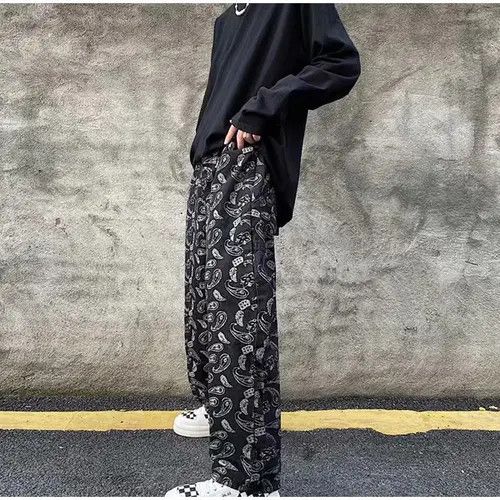 image of Vintage Casual Pants Men's Tie-Dye in Black (Size 32)
