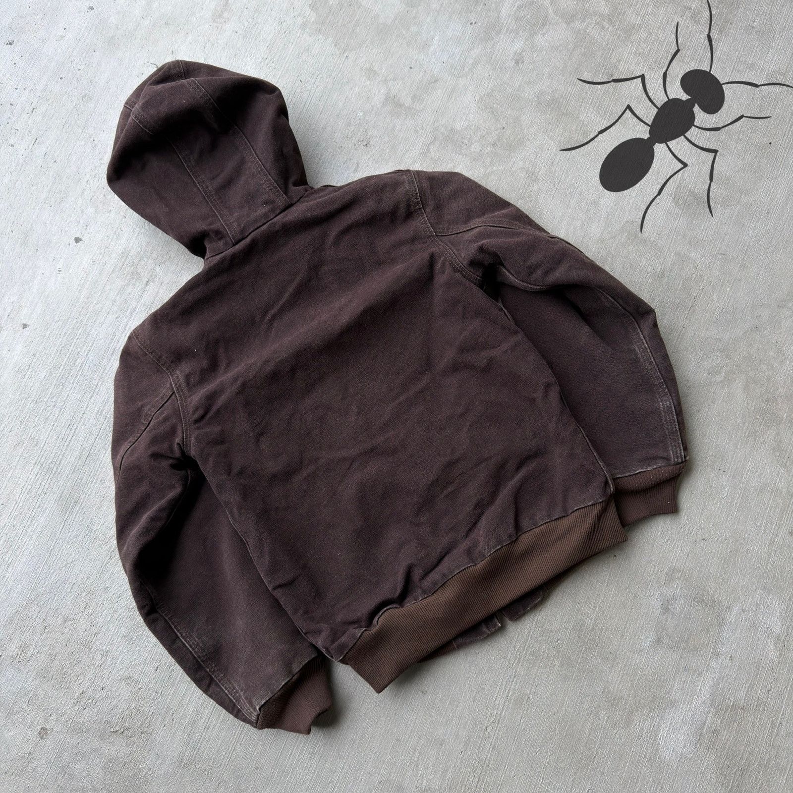 Carhartt × Vintage Carhartt YOUTH J159 DKB brown hooded work wear jacket Size US XS / EU 42 / 0 - 6 Thumbnail