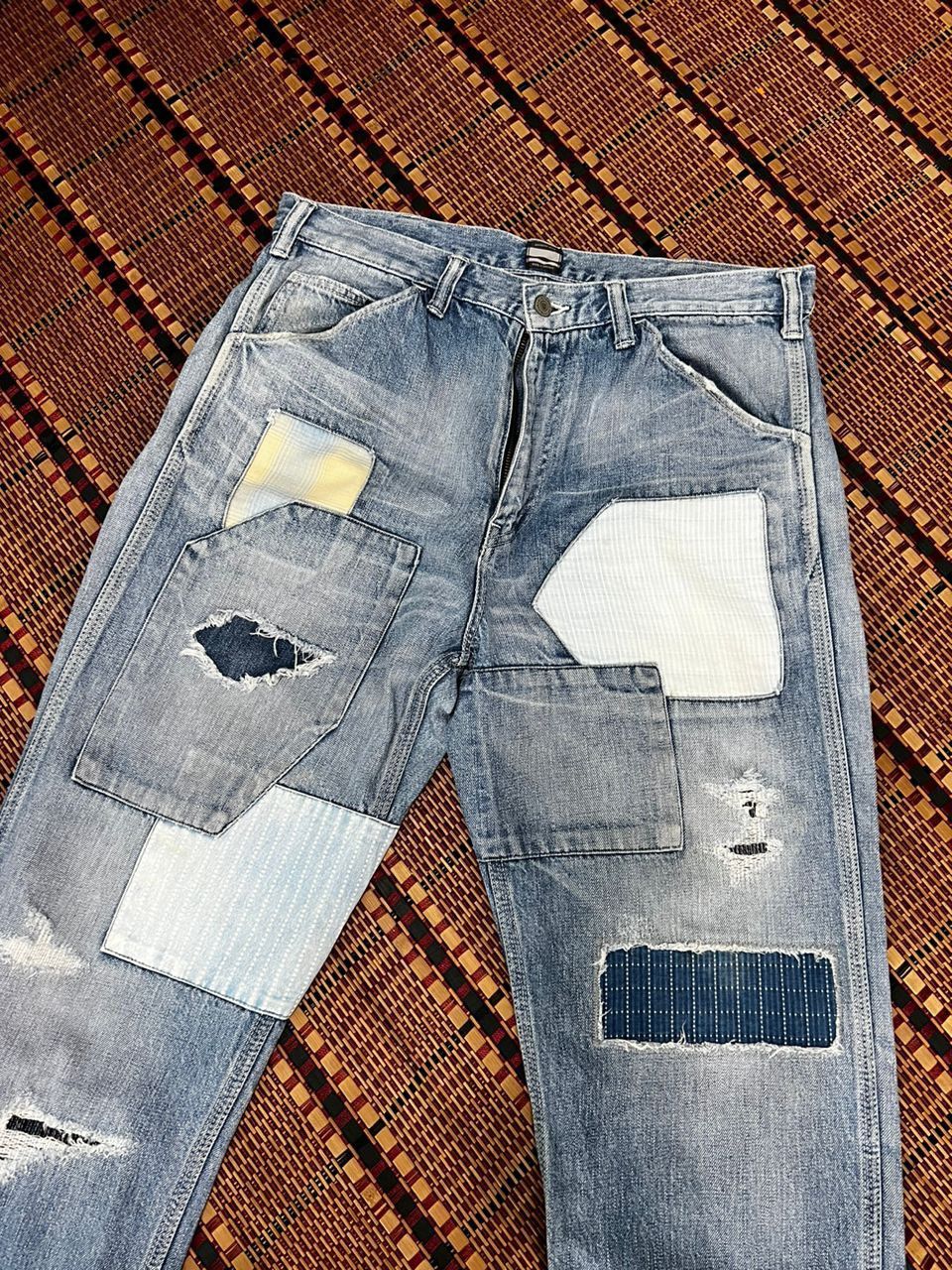 Momotaro Jeans Momotaro Patchwork Denim Jeans Size US 35 - 6 Thumbnail
