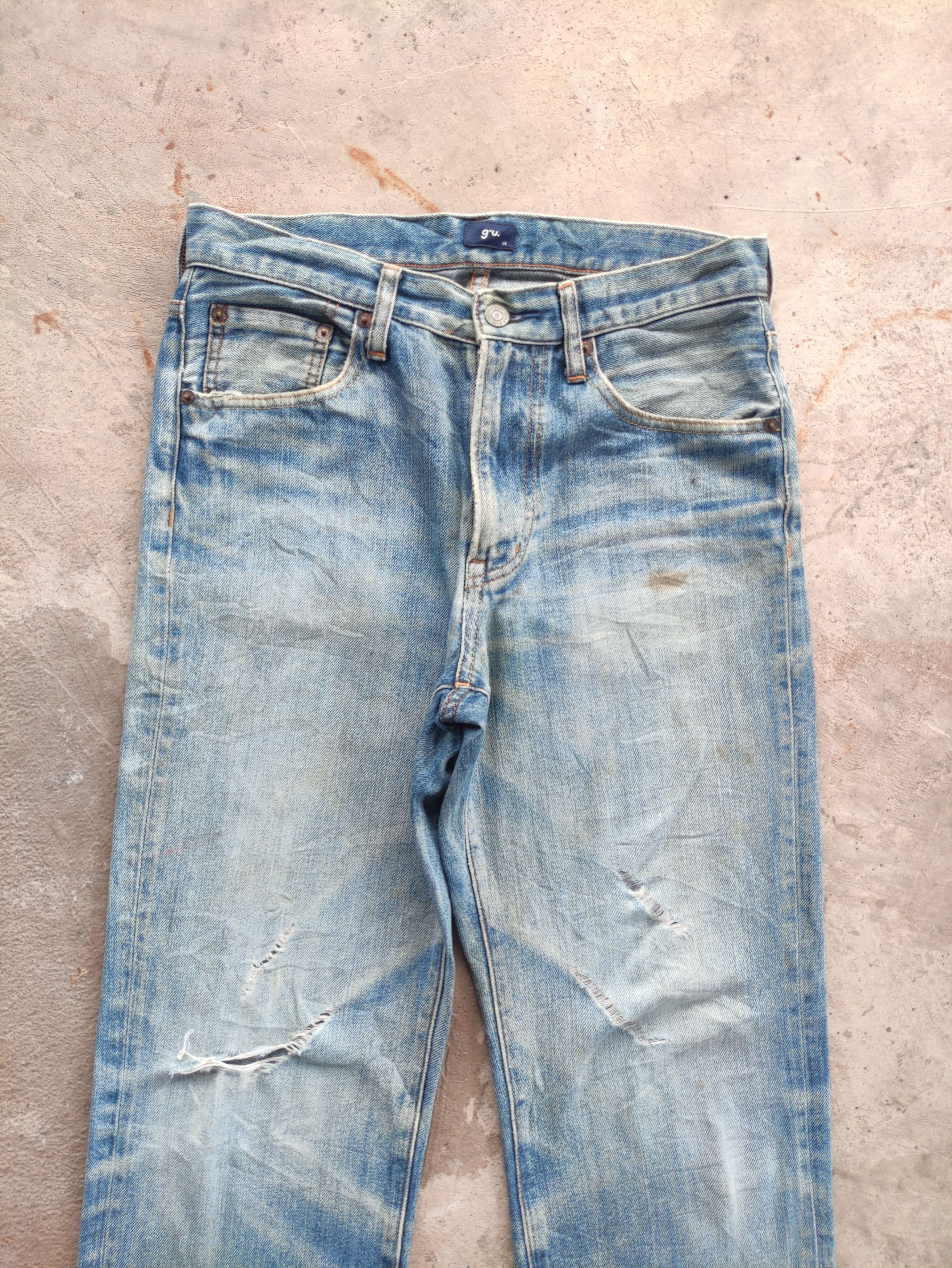 GU Vintage GU Jean Distressed Faded Denim Pants Size US 32 / EU 48 - 3 Thumbnail