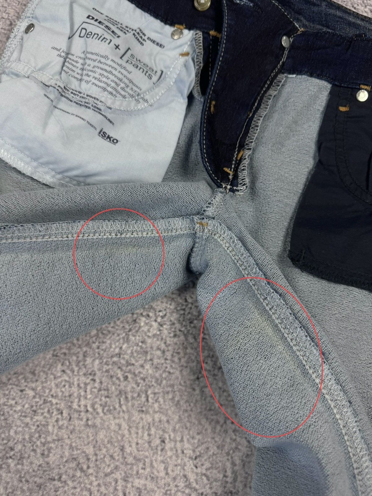 Diesel DIESEL Grupee 00S1EF Denim Sweat Pants Skinny Jogg Jeans Size 23" - 19 Thumbnail