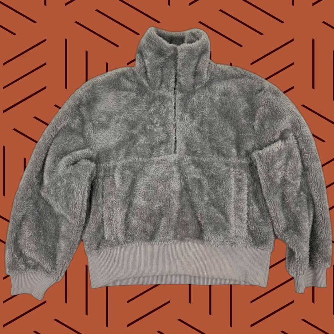 Varley Varley Duray Sherpa Pullover Womens Medium Gray Fleece Cozy Lounge Faux Sherling Size M / US 6-8 / IT 42-44 - 1 Thumbnail