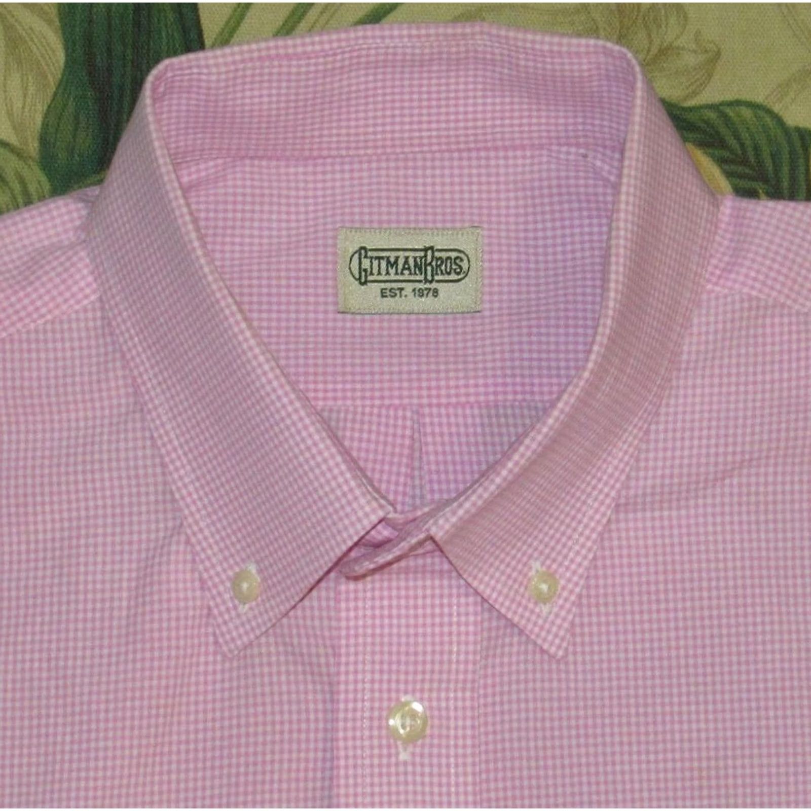 Vintage GITMAN BROS Pink Check Long Sleeve Button Down Shirt Made In USA XL Mens Shirt Size US XL / EU 56 / 4 - 2 Thumbnail