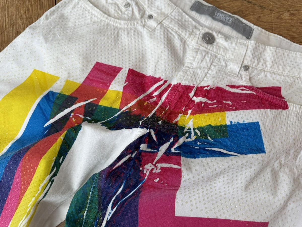 Versace × Versace Jeans Couture Vintage Versace Jeans Couture Crazy Painted Logo Jeans 28 Size 28" / US 6 / IT 42 - 5 Thumbnail