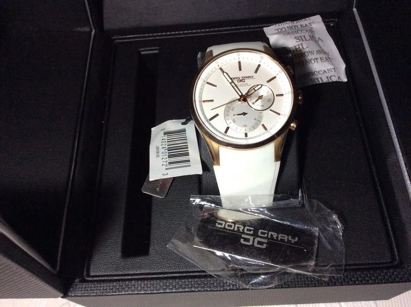 Designer Jorg Gray Men's Quartz Watch rubber white strap Size ONE SIZE - 12 Thumbnail