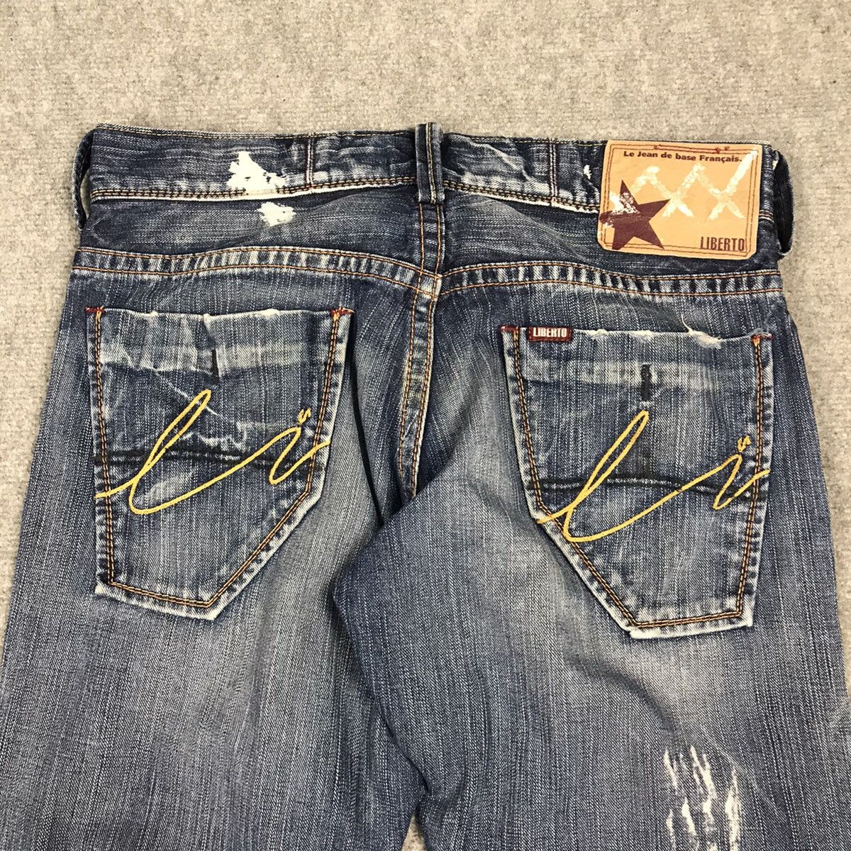 Beauty Beast × Japanese Brand FLARE LIBERTO XXX DENIM DESIGN ACID DISTRESSED BOOTCUT JEANS Size US 30 / EU 46 - 13 Thumbnail