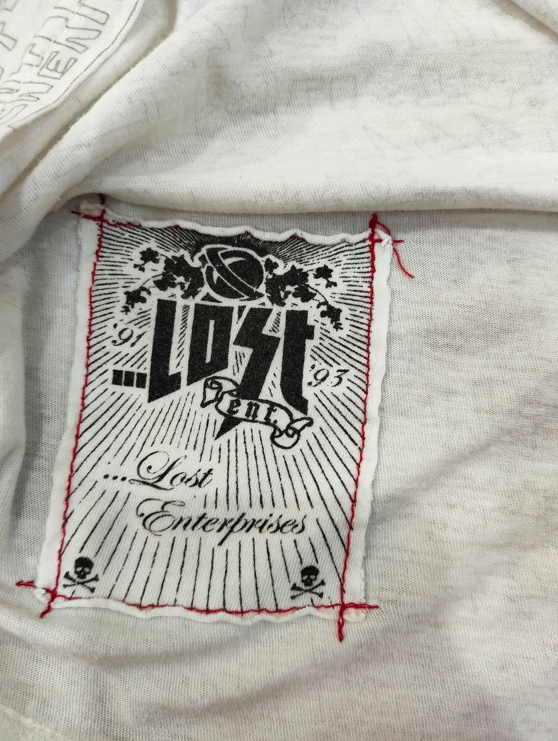 Vtg 90s Lost Ent "Dysfunctional Designs" Skate T-Shirt in White, Men's — image 6 of 6