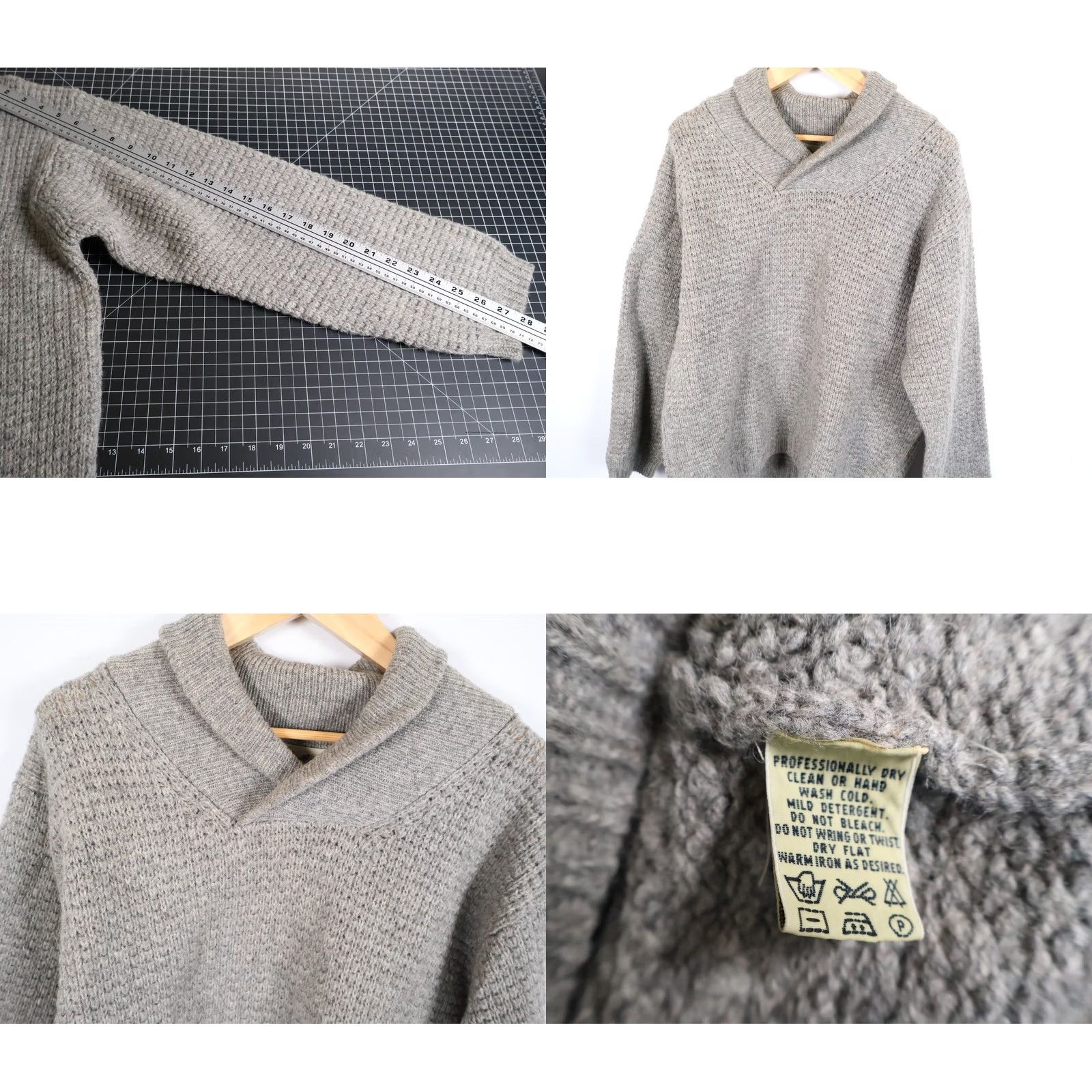 Eddie Bauer Eddie Bauer Wool Sweater Men's Medium Gray Shawl Collar Oversized Knit Pullover Size US M / EU 48-50 / 2 - 8 Thumbnail