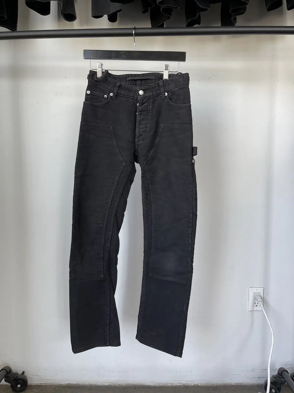 Helmut Lang Moleskin Double Knee Carpenter Black Size 28