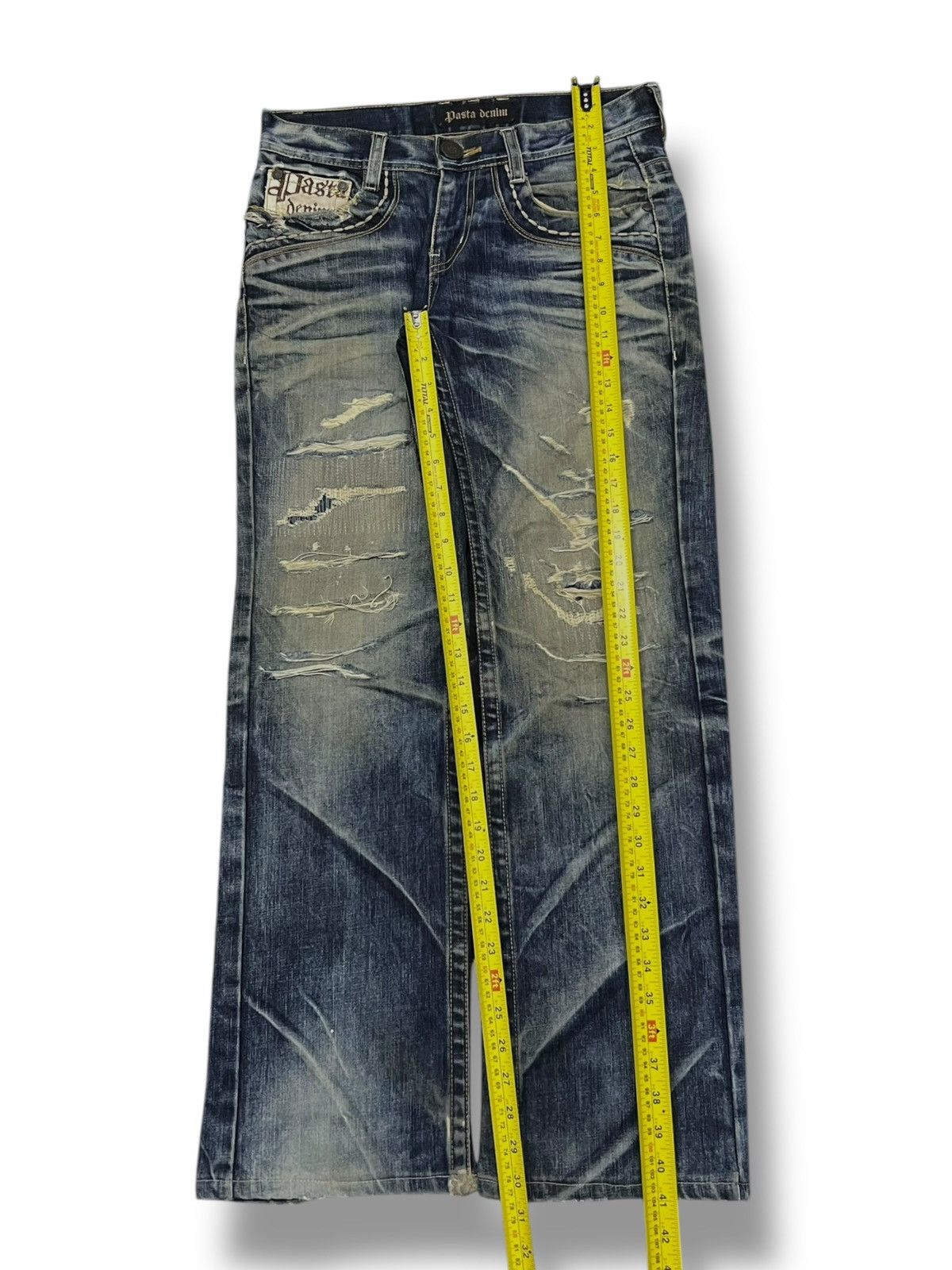 If Six Was Nine Loose Vintage Pasta Denim - Whiskering Mud Wash Jeans Size US 32 / EU 48 - 15 Thumbnail