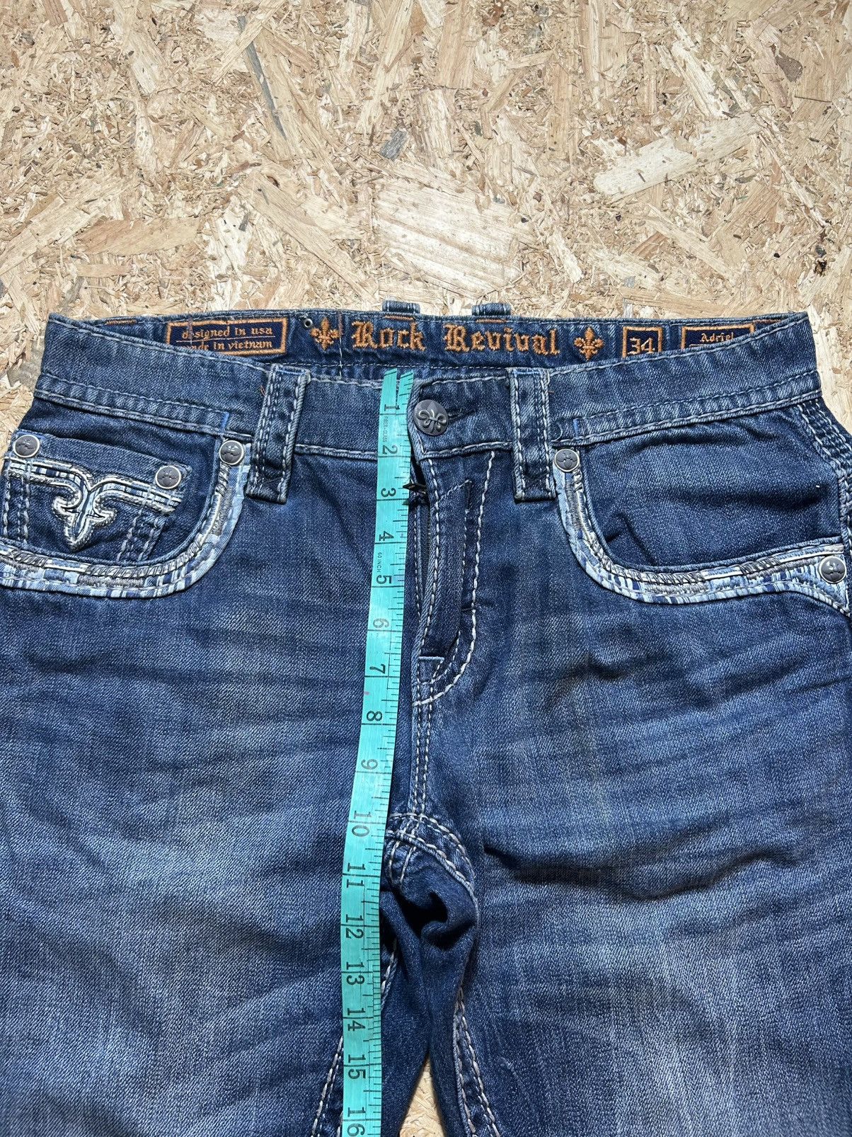 Rock Revival Rock Revival Blue Medium Wash Straight Fit Jeans Size US 36 / EU 52 - 19 Thumbnail