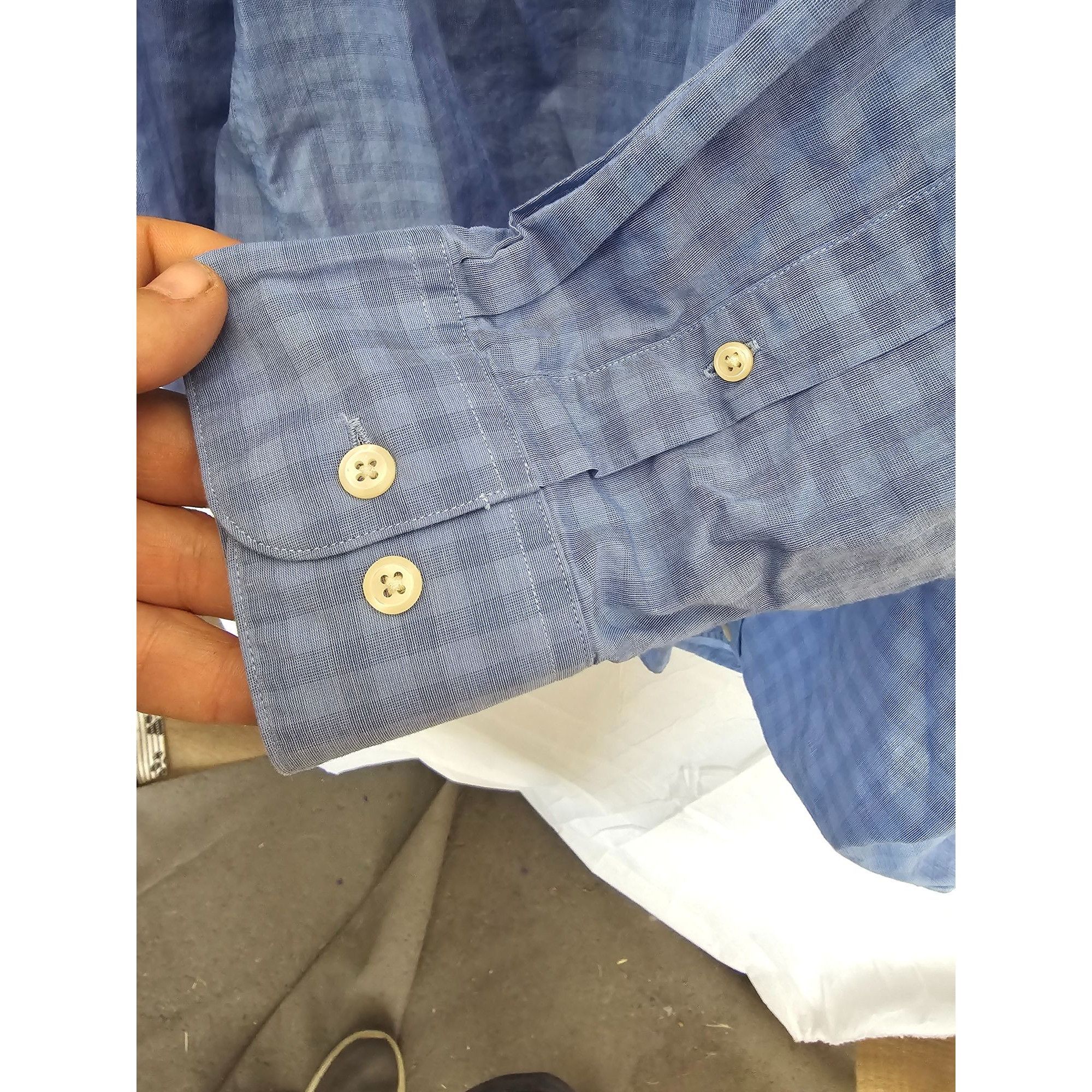 Joseph Abboud Joseph Abboud Men's Blue Checkered Dress Shirt 17.5 34/35 Lo Size US XL / EU 56 / 4 - 5 Thumbnail