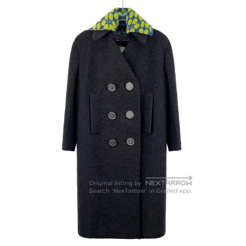Prada Prada Dark gray woollen silhouette silver coin long-sleeve Size XXS / US 00 / IT 34 - 1 Thumbnail