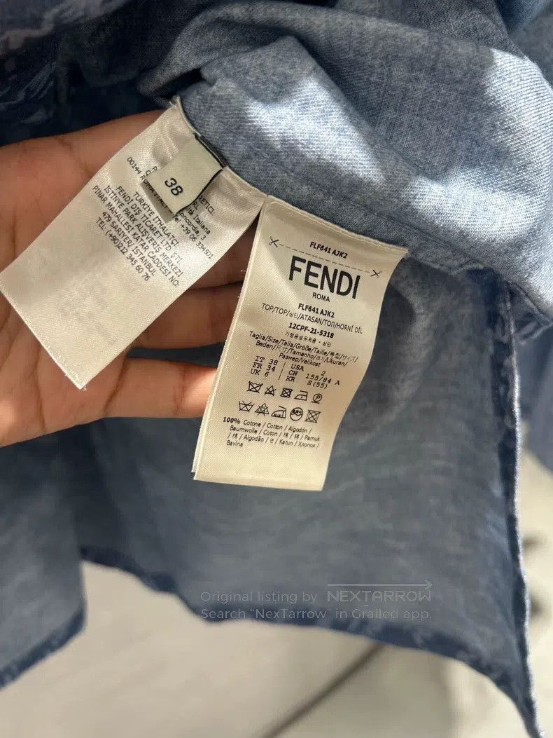 Fendi Fendi Full Alphabet Thin Denim Short Sleeve Size XS / US 0-2 / IT 36-38 - 4 Thumbnail