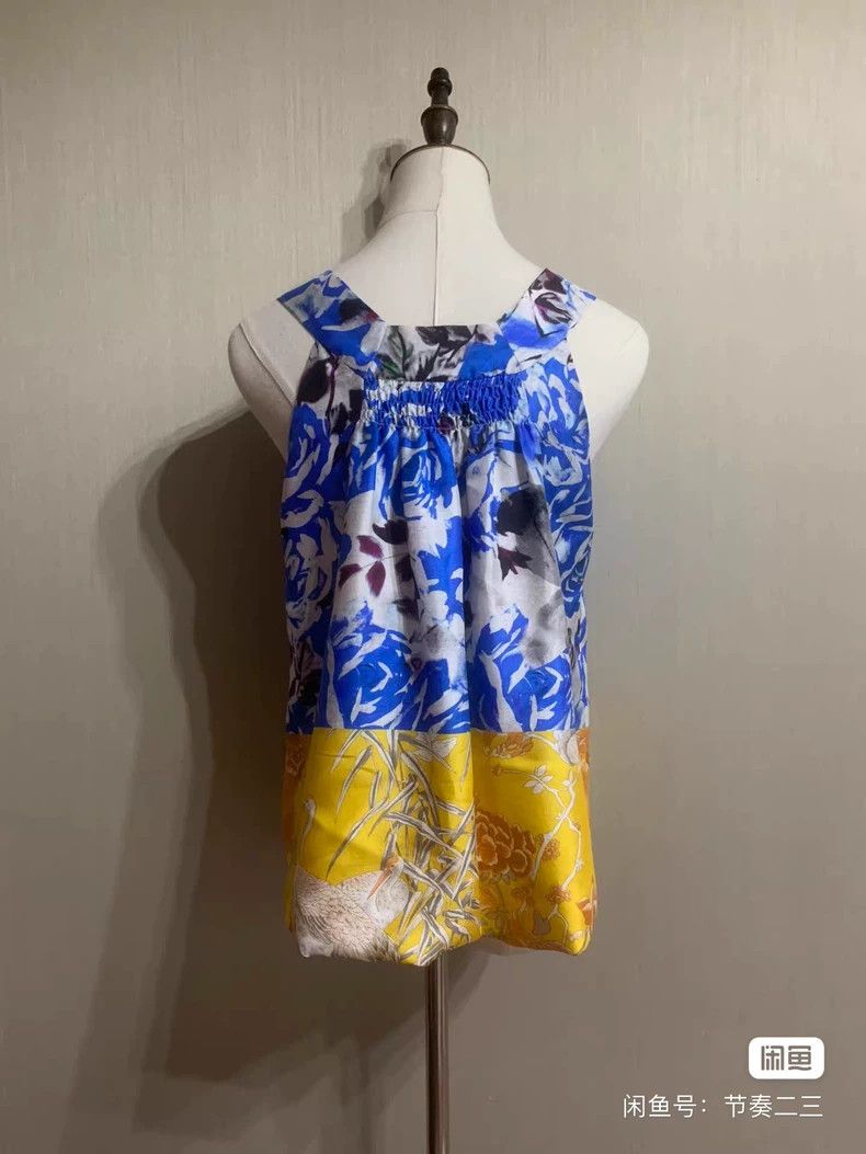 Dries Van Noten Dries Van Noten size:36 Blue printed silk top Size M / US 6-8 / IT 42-44 - 5 Thumbnail