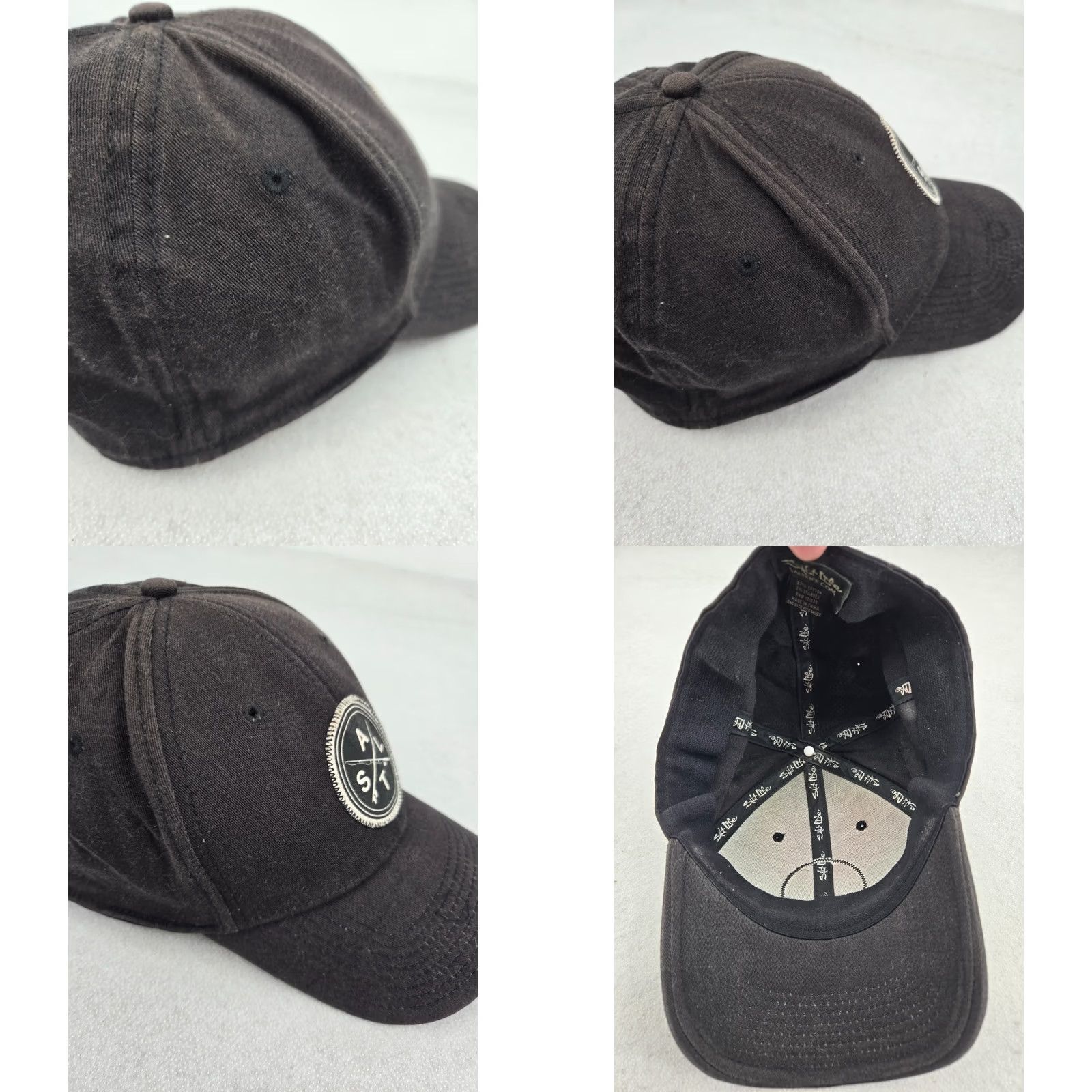 Vintage Salt Life Hat Cap Flexfit Black Logo Hat Adjustable One Size Men Black Salt Life Baseball Cap Outdoor Fish Theme Mens Size ONE SIZE - 9 Thumbnail