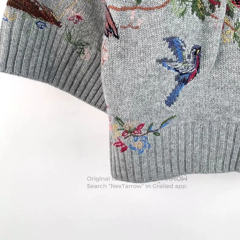 Dior Dior Gray Floral Cashmere Hooded Sweater. Size US S / EU 44-46 / 1 - 5 Thumbnail