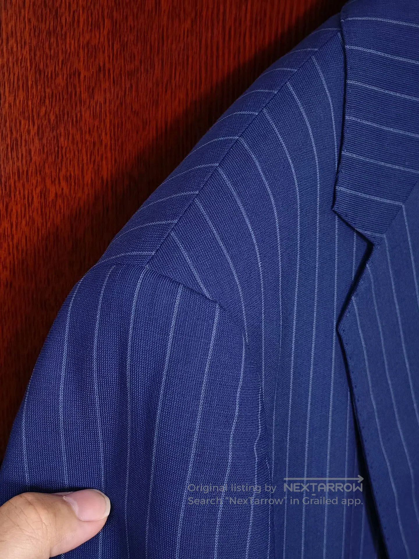 Tomorrowland Italian Drago Wool Suit in Blue Stripe. Size US M / EU 48-50 / 2 - 3 Thumbnail