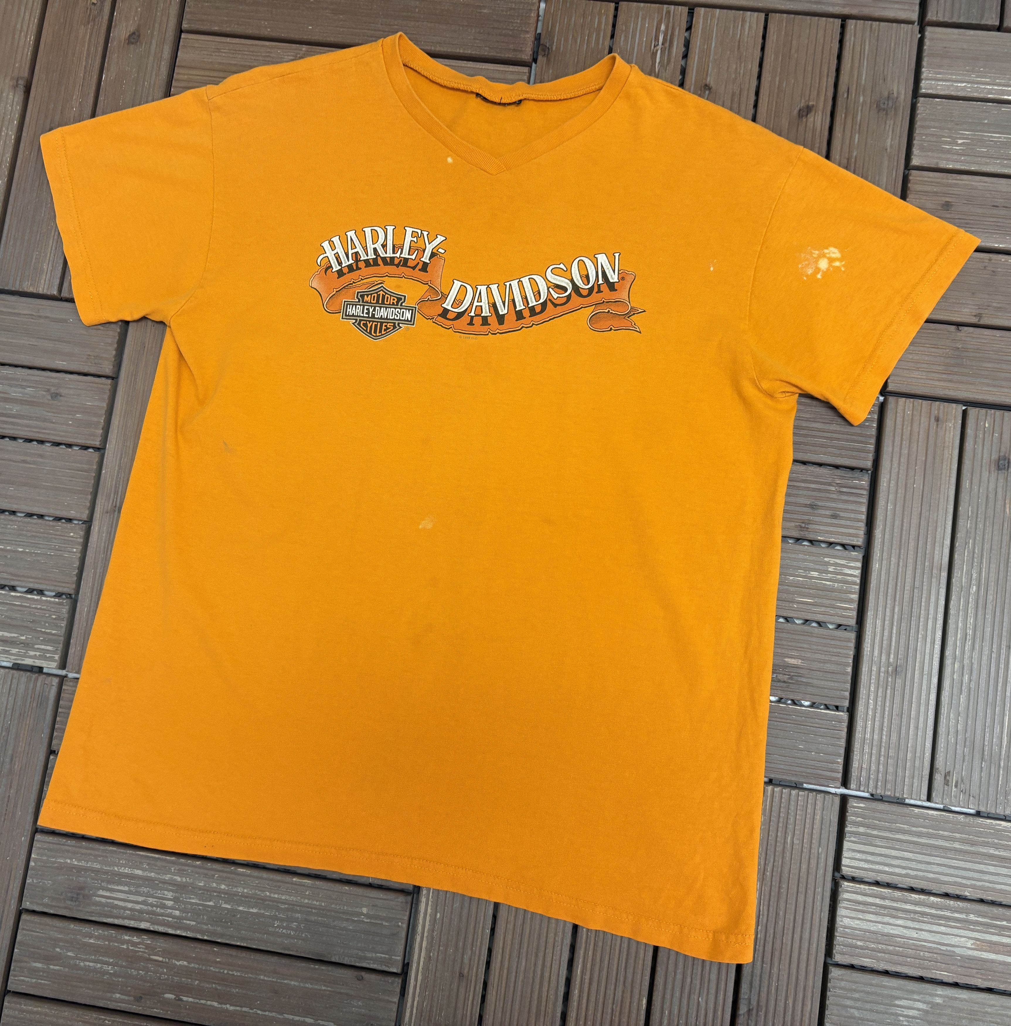 Vintage Harley Davidson Naples, Florida Vintage Orange T-Shirt Tee Size US M / EU 48-50 / 2 - 4 Thumbnail