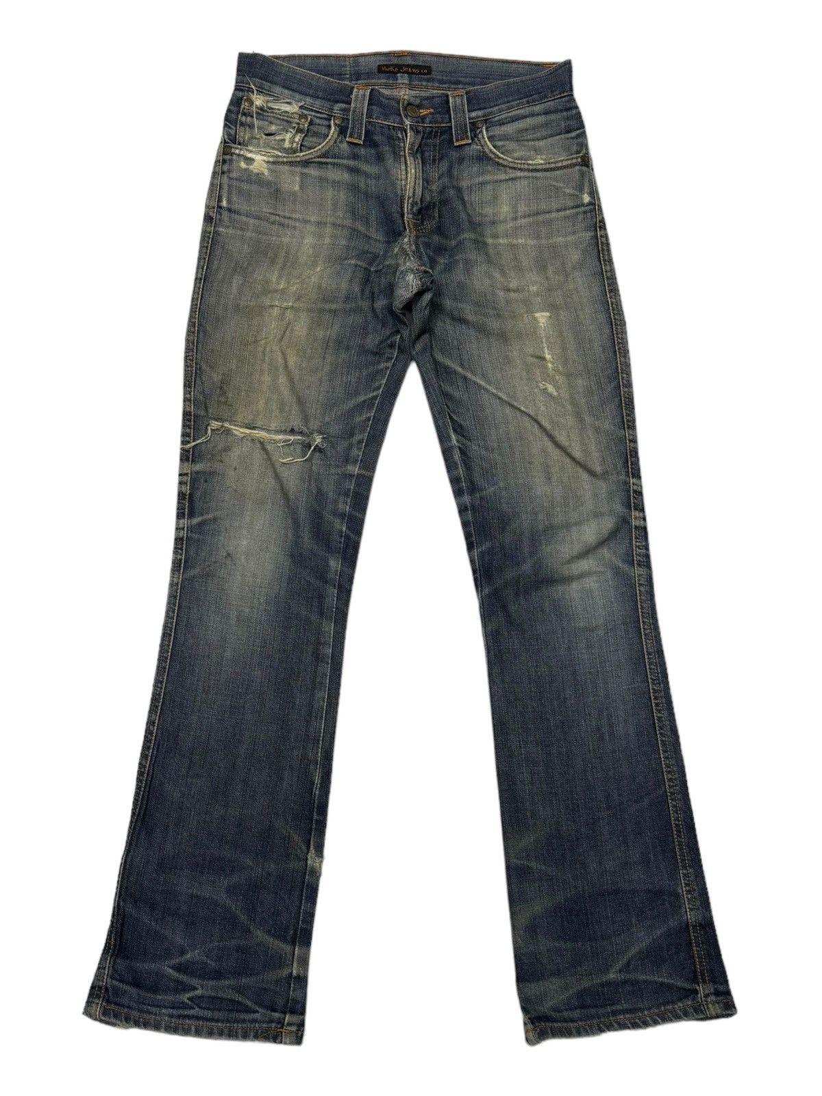 Nudie Jeans Nudie Jeans Bootcut Low Slim Jim Distressed Thrashed Denim Size US 30 / EU 46 - 1 Thumbnail