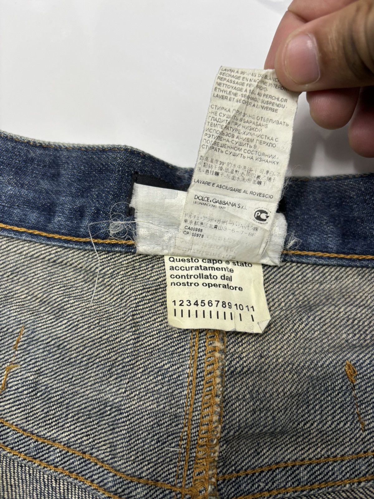 Dolce & Gabbana Dolce & Gabbana Distressed Straight Leg Denim Jeans Size US 33 - 12 Thumbnail