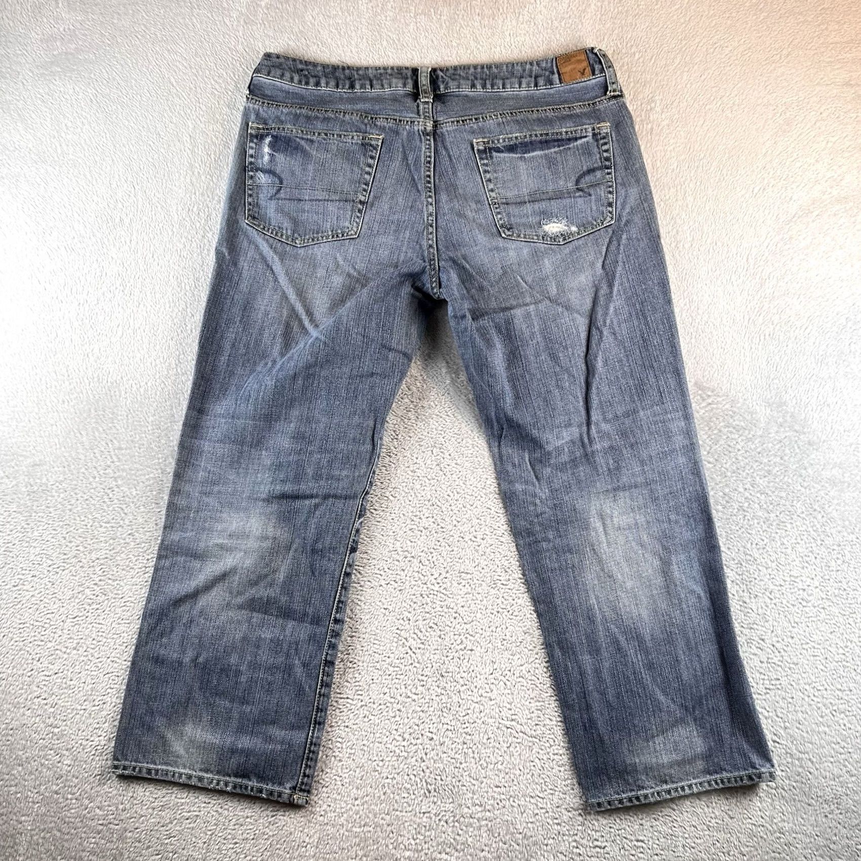 American Eagle Outfitters VINTAGE American Eagle Outfitters Jeans Boyfriend Distressed Blue 12R 34x25 Women Girls Boho Y2K Size 34" / US 12 / IT 48 - 2 Thumbnail