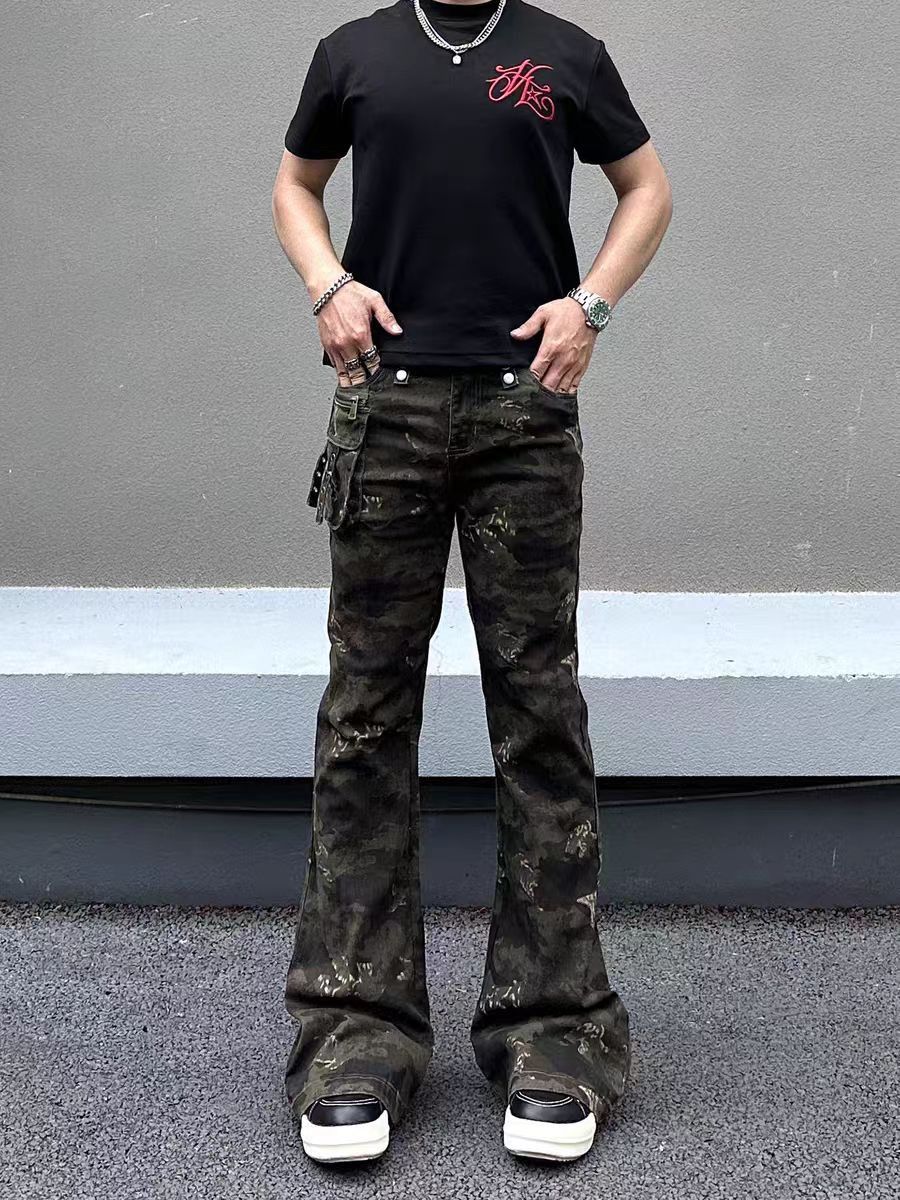 Jean Street-style washed ripped camouflage pants Size US 30 / EU 46 - 3 Thumbnail