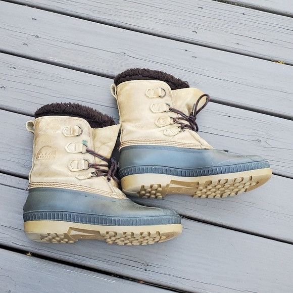 SOREL × Vintage Vintage 90s Sorel Badger Leather Winter Snow Duck Boots 10 Size US 10 / EU 43 - 4 Thumbnail