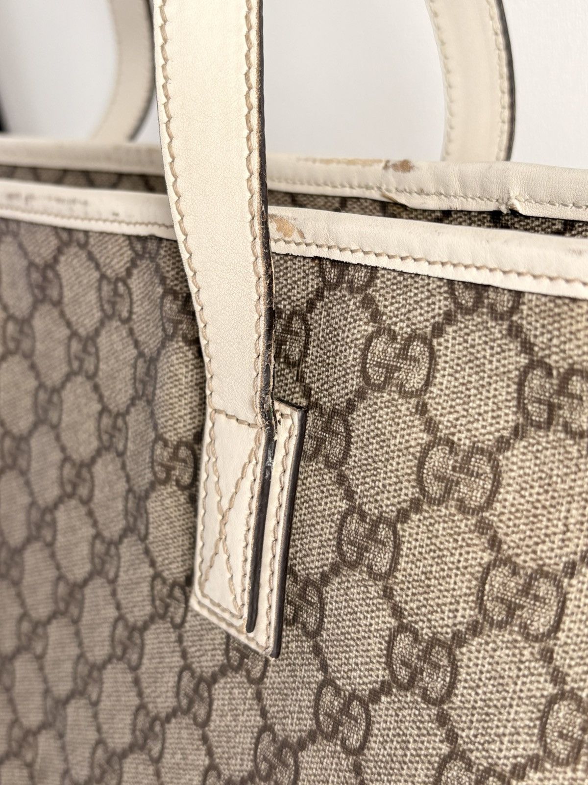 Gucci Gucci Supreme GG Monogram Large Tote Bag PVC Canvas White Size ONE SIZE - 10 Thumbnail