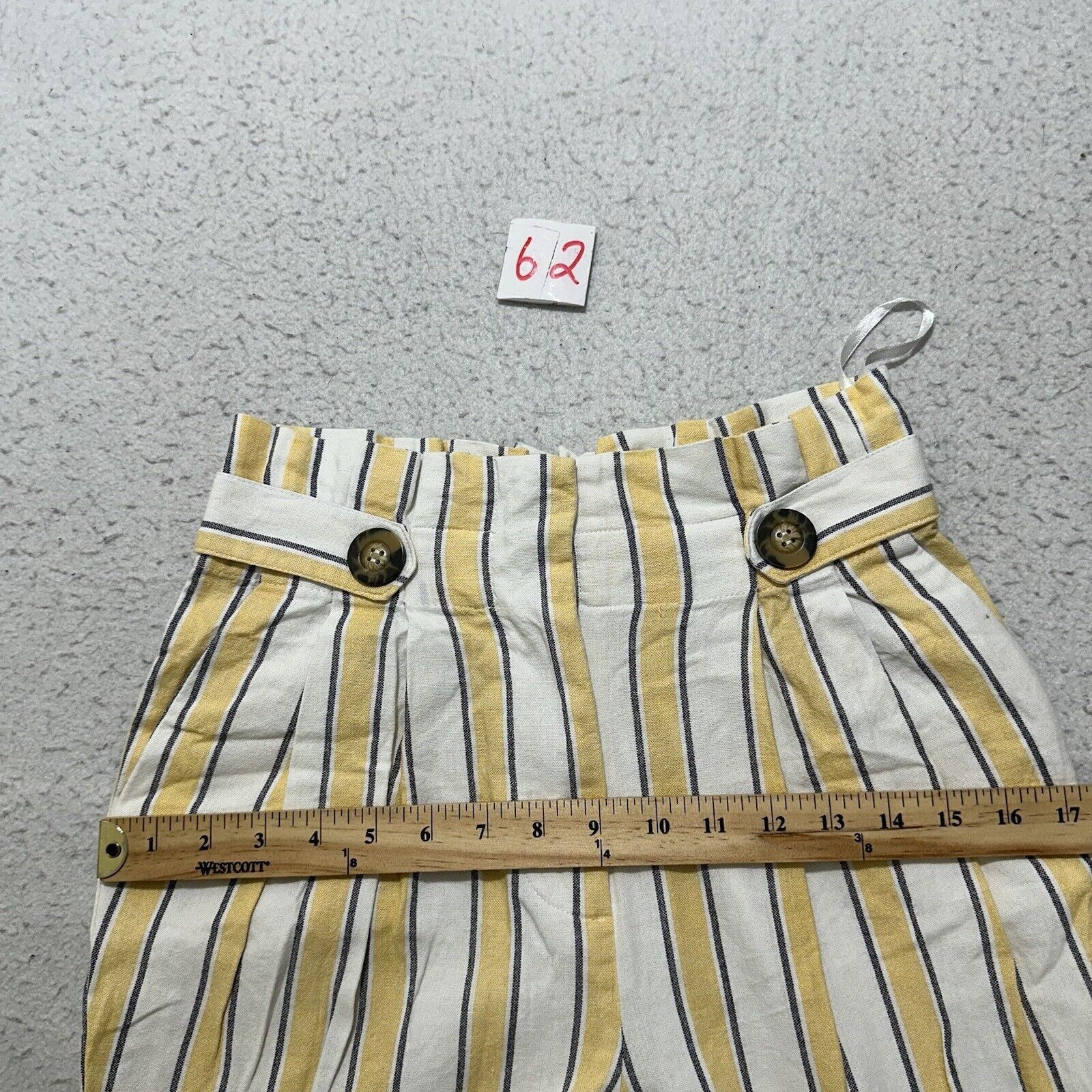 Topshop Top Shop 8 Summer Striped Yellow White High Waisted Pants Size 30" / US 8 / IT 44 - 10 Thumbnail
