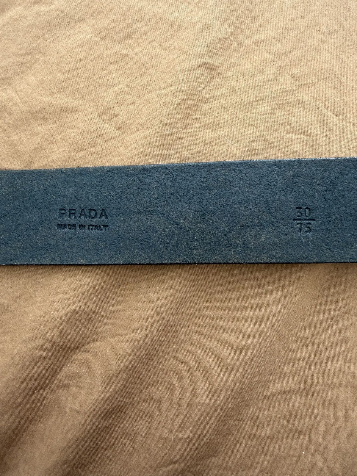 Prada Prada 2010s Black Leather Belt w/ Heavy Silver Buckle Size 30 - 3 Thumbnail