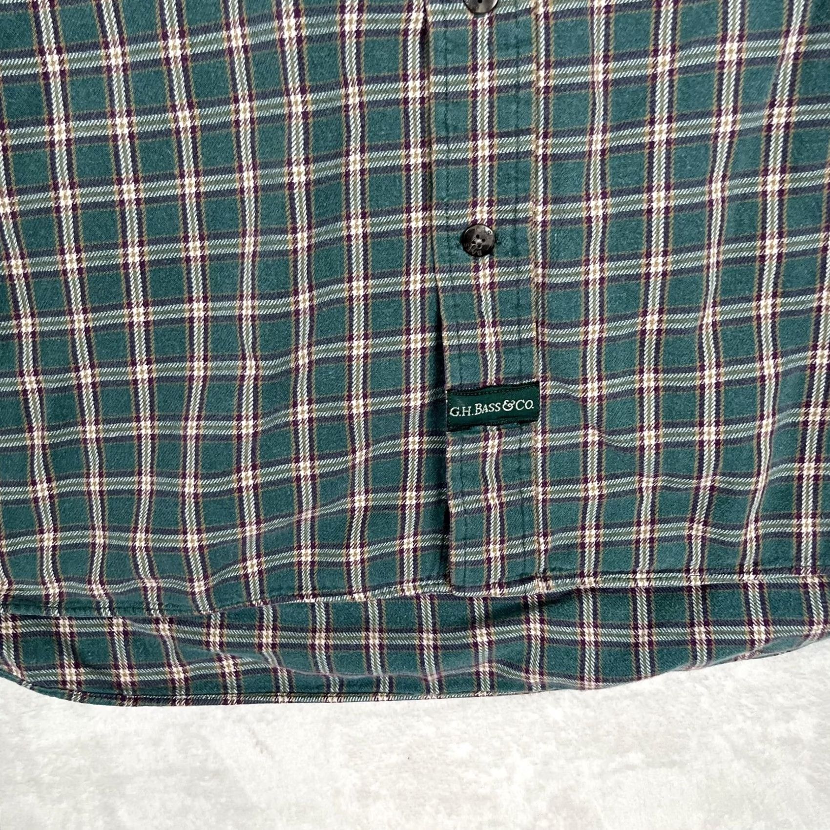 Vintage G.H. Bass & Co. Shirt Mens XL Green Plaid Flannel Long Sleeve Button Front Size US XL / EU 56 / 4 - 2 Thumbnail