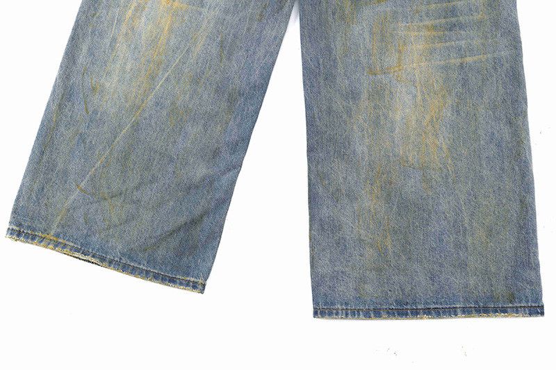 Vintage American retro distressed washed and worn dirtyfit jeans Size US 32 / EU 48 - 6 Thumbnail