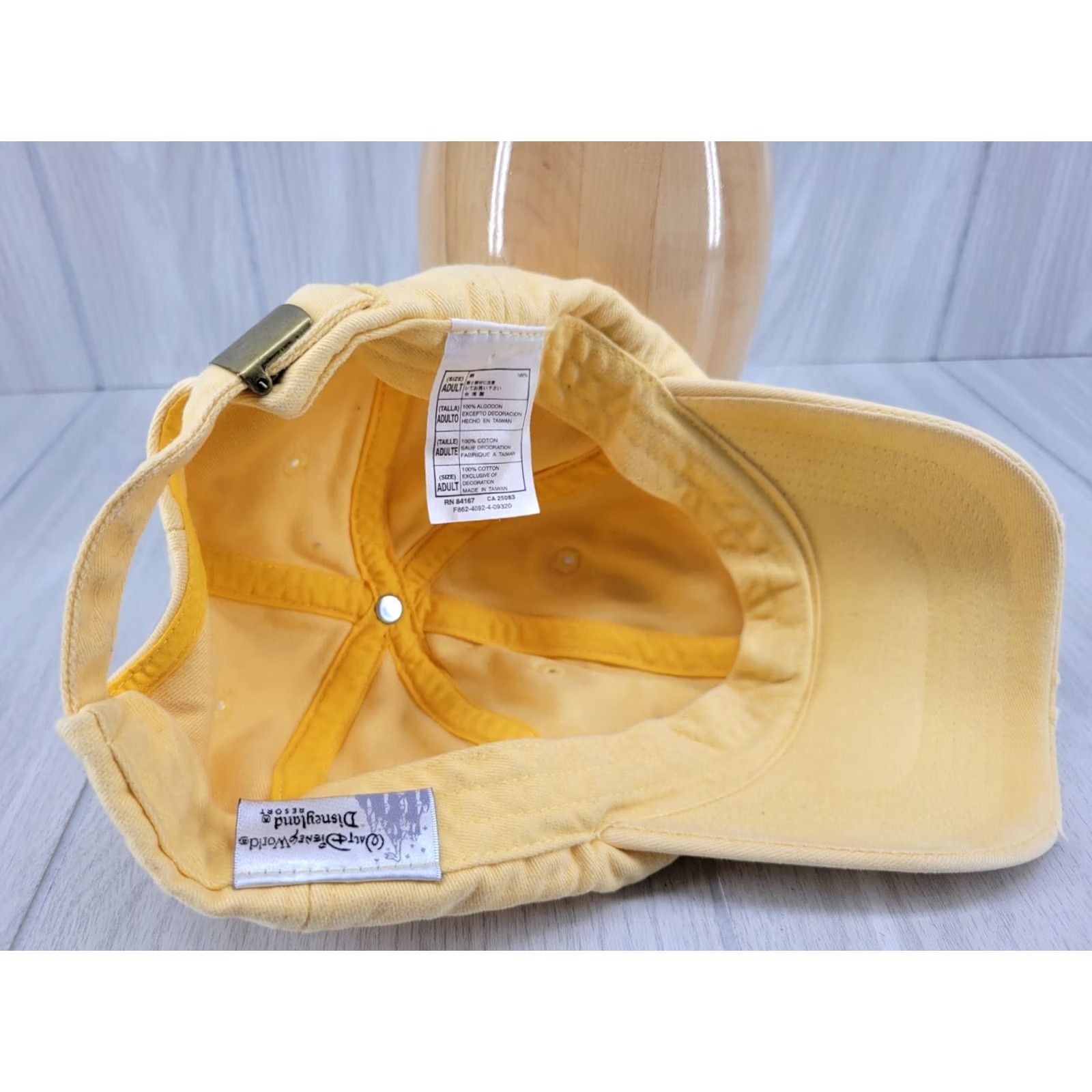 Disney VINTAGE Disney Property of Walt Disney World Strapback Dad Hat Cap Yellow Embroidered 71 Logo Hat Mens Adults Adjustable 2000s 90s Logo Disney World Size ONE SIZE - 7 Thumbnail
