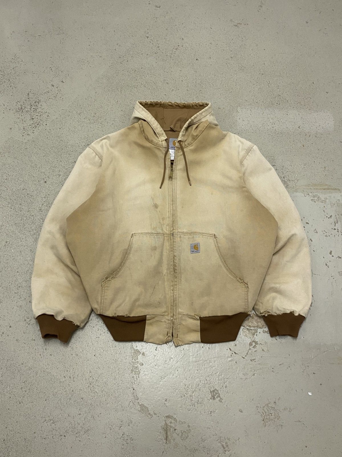 Carhartt Carhartt J151 Sand Canvas Jacket XL Made in USA Heavy Fade Size US XL / EU 56 / 4 - 1 Thumbnail